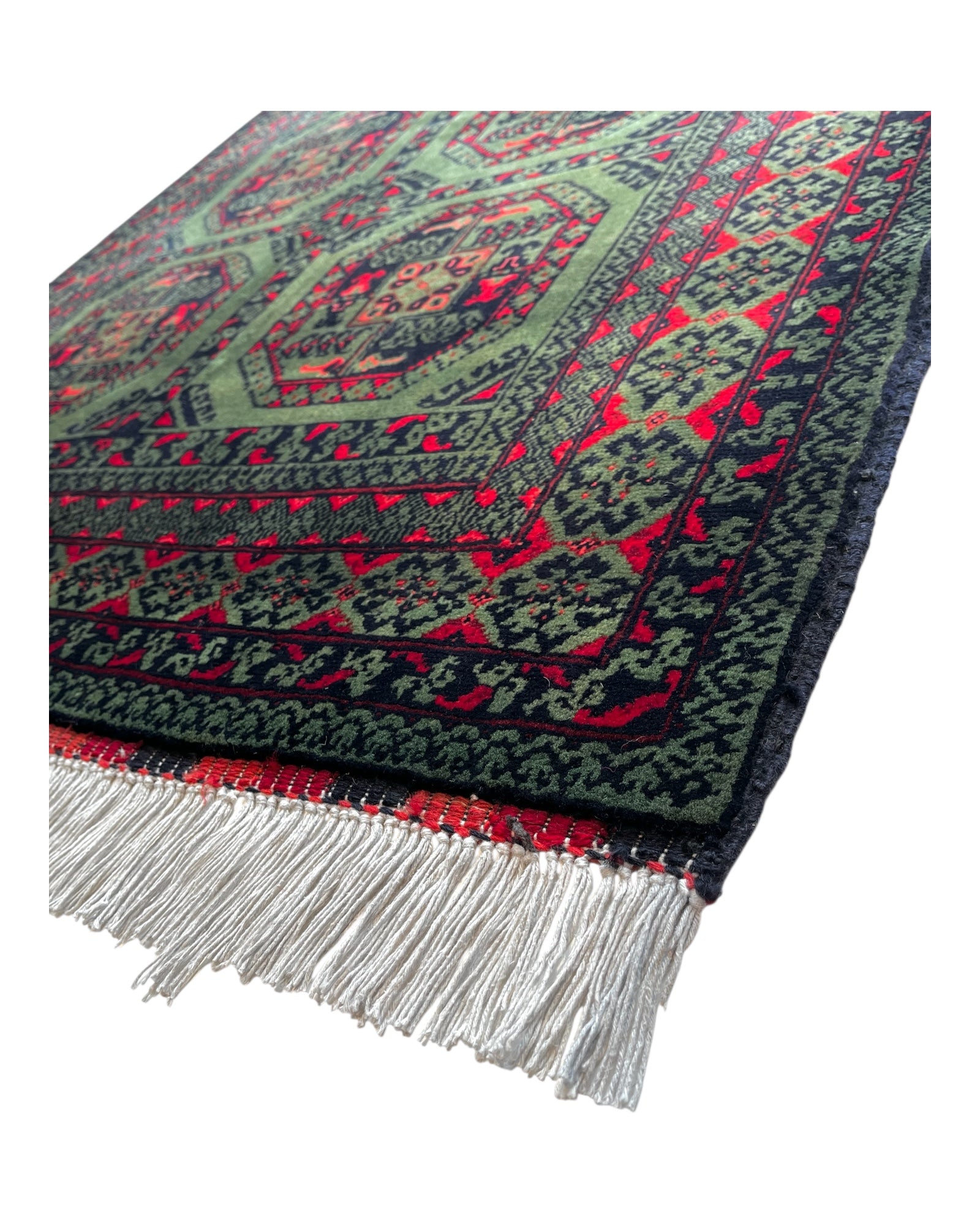 138cm x 100cm Green & Red Dali Rug