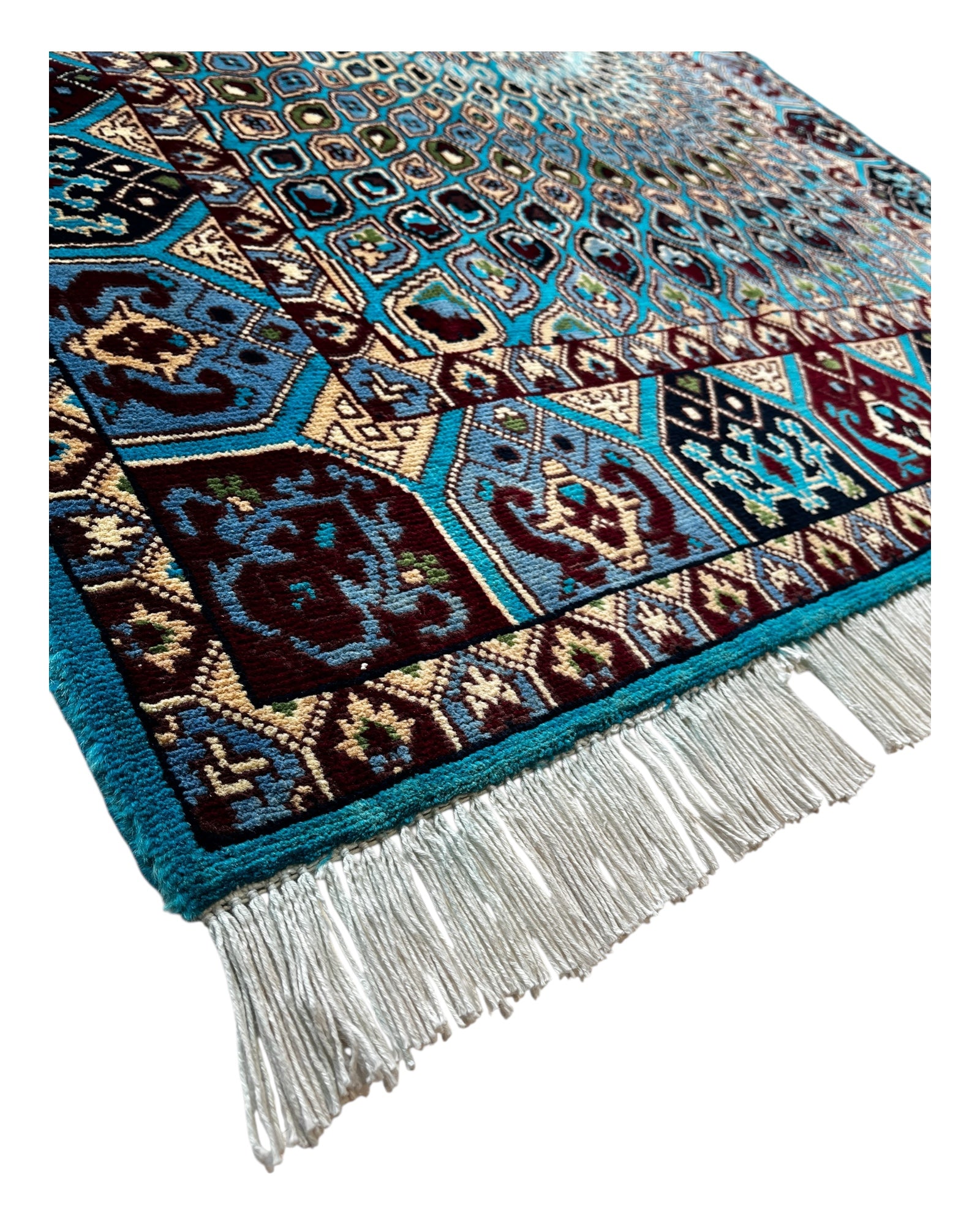 148cm x 100cm Blue & Turquoise Peacock Rug