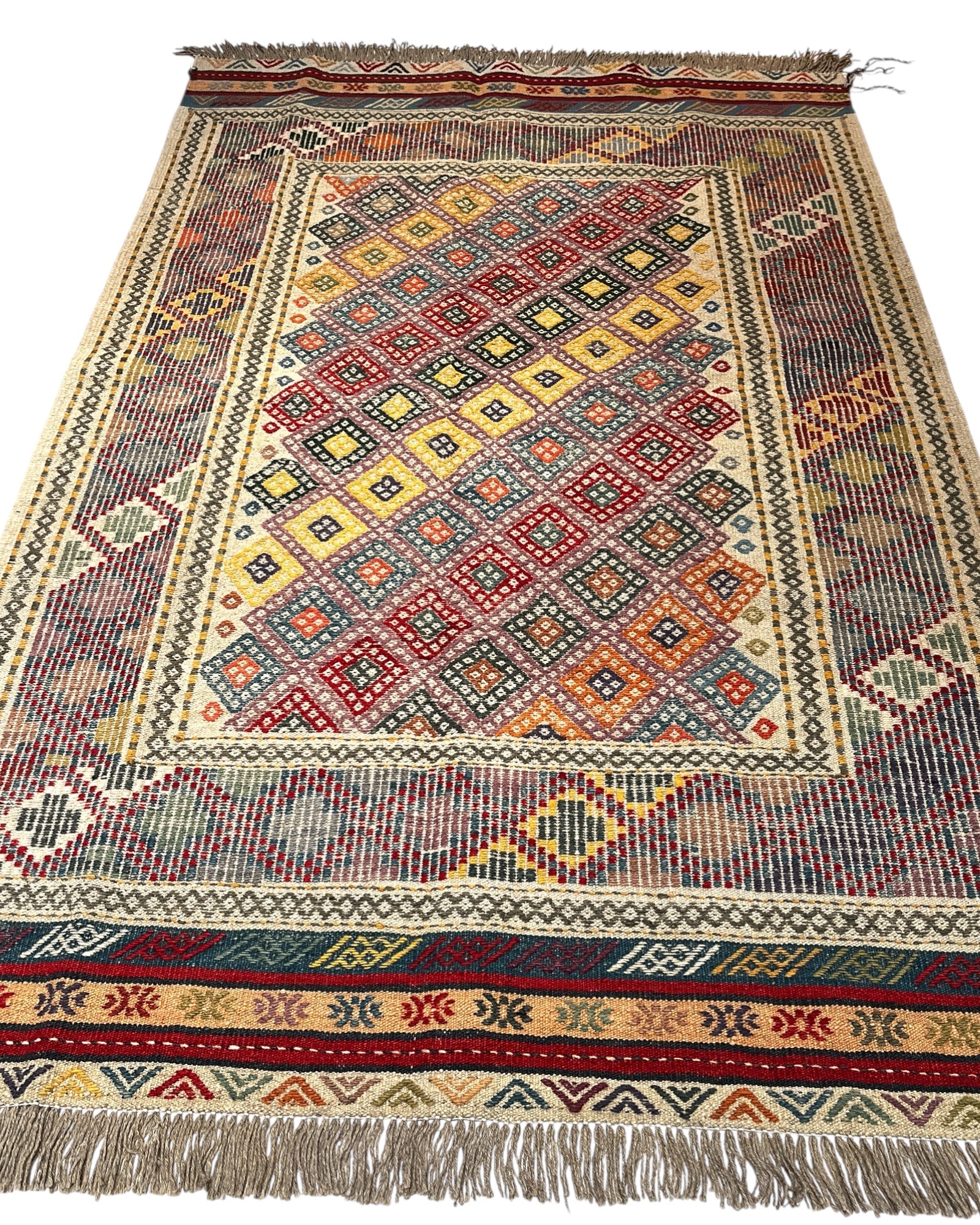 195cm x 122cm Colourful Turkoman Kilim