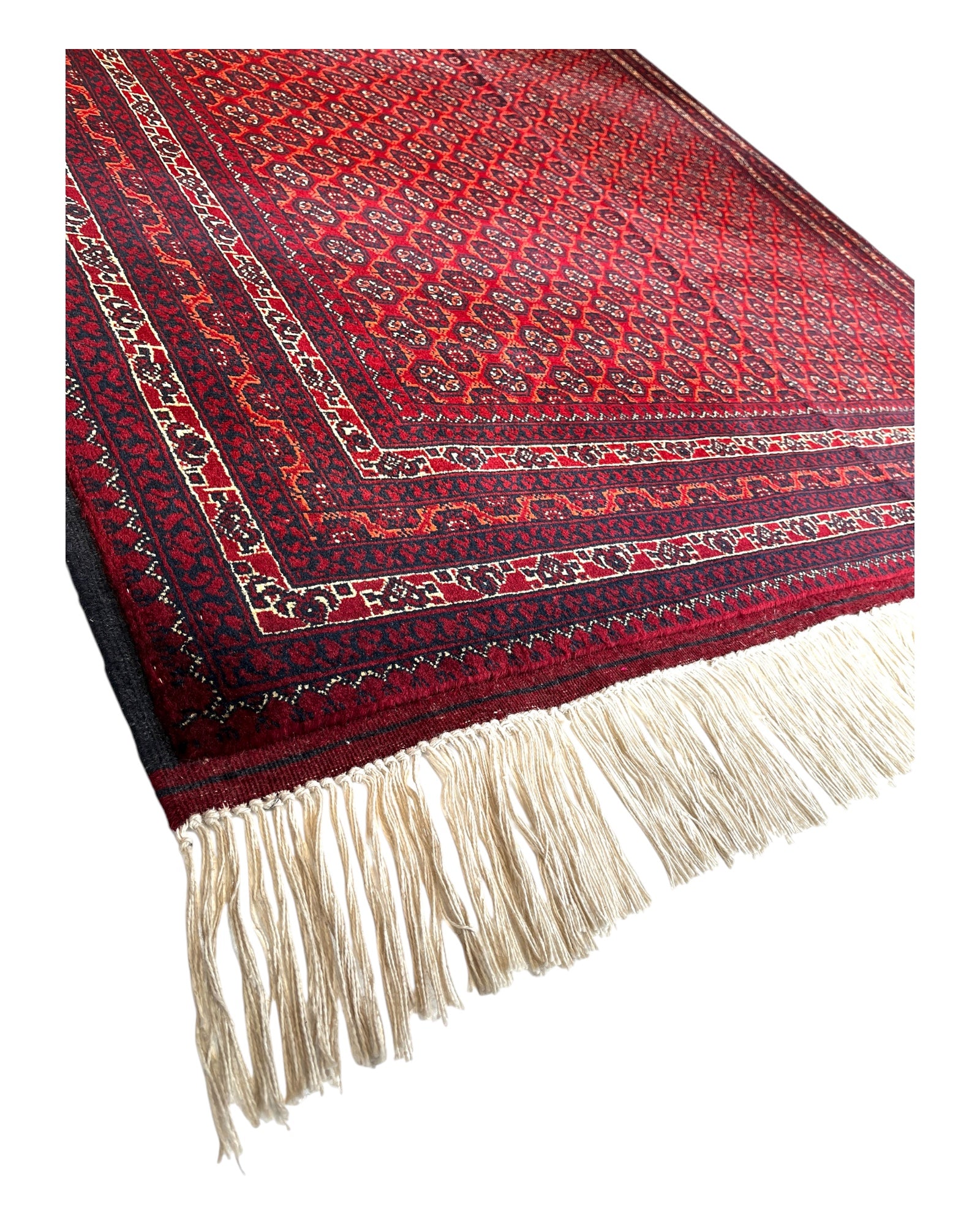 195cm x 155cm Red & Cream Fine Roshnai Rug