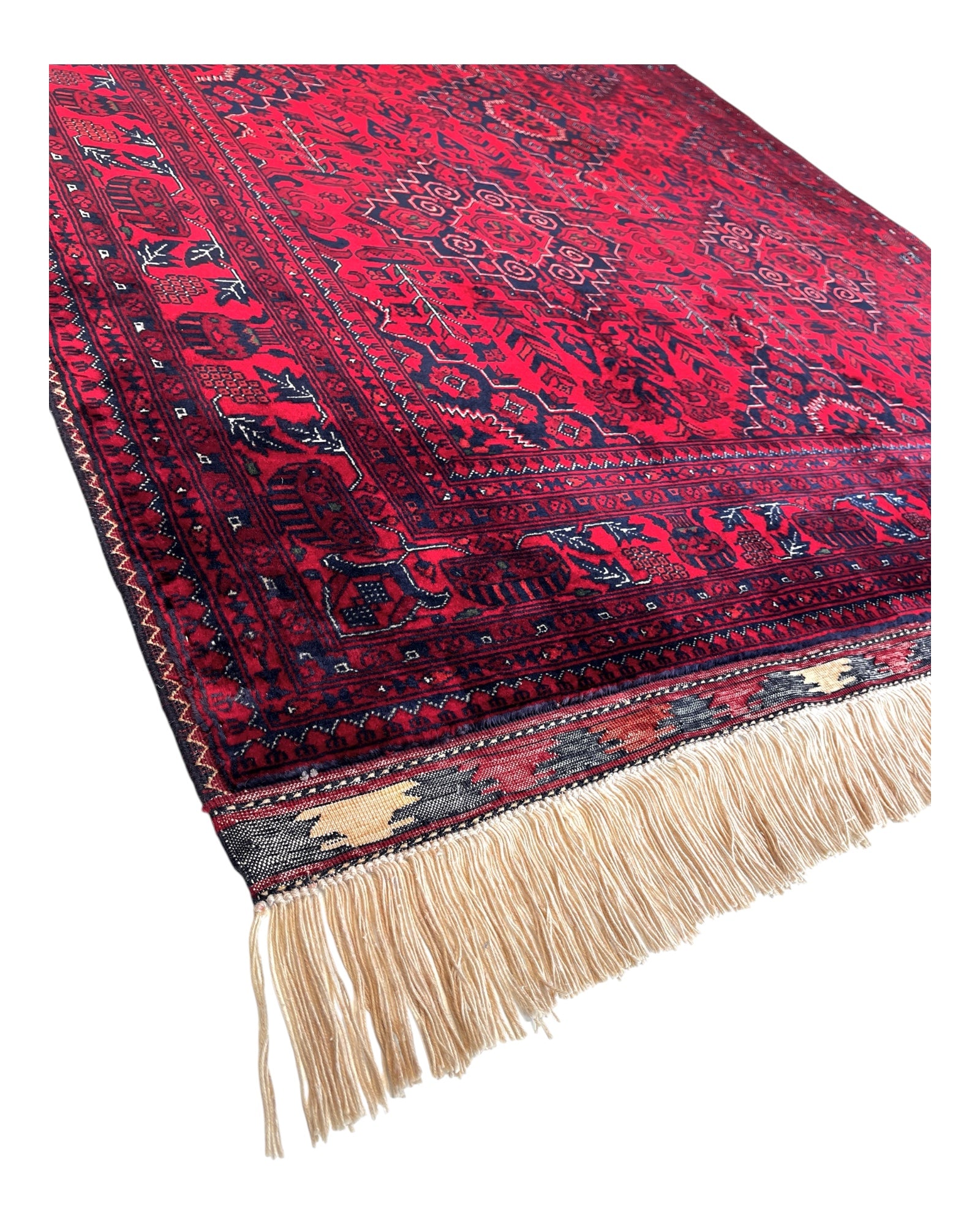 198cm x 152cm Red & Navy Underground Rug