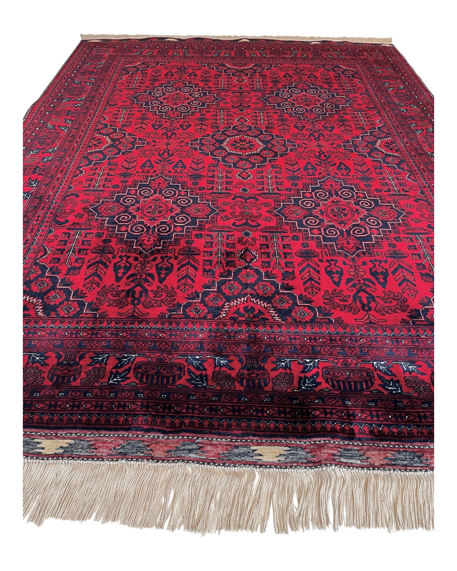 198cm x 152cm Red & Navy Underground Rug