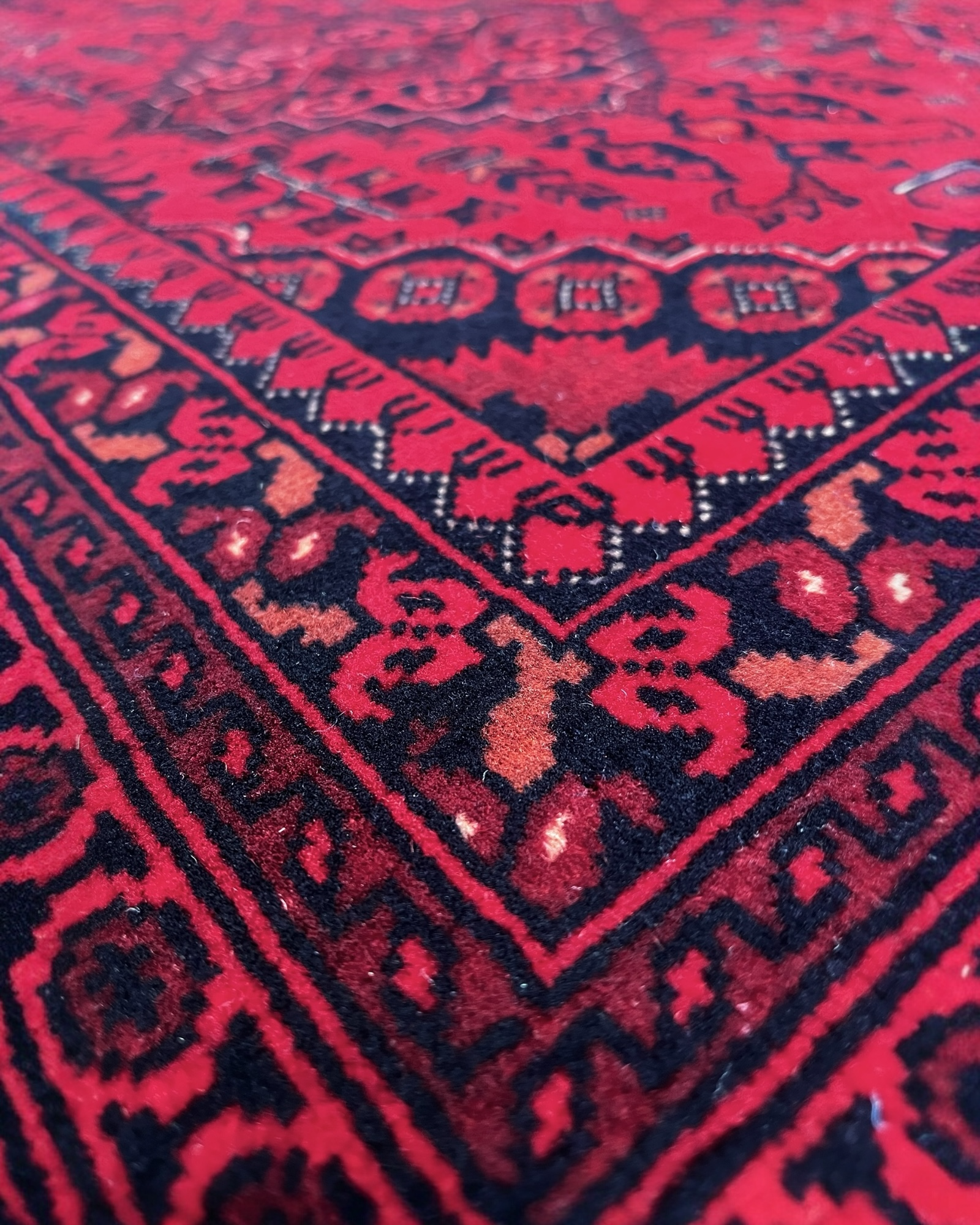 200cm x 152cm Red & Black Yousef Bey Rug