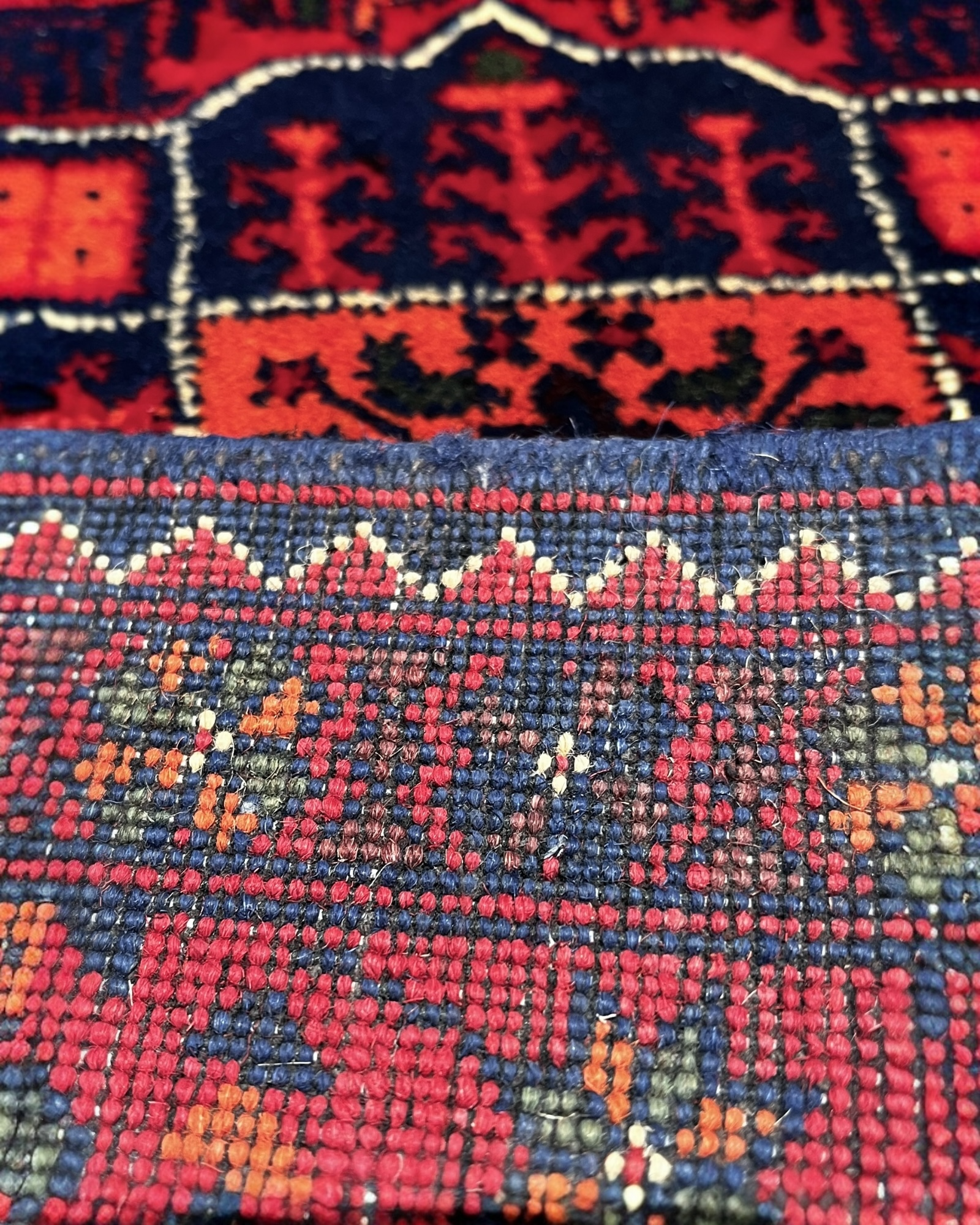 190cm x 146cm Red & Orange Yousef Bey Rug