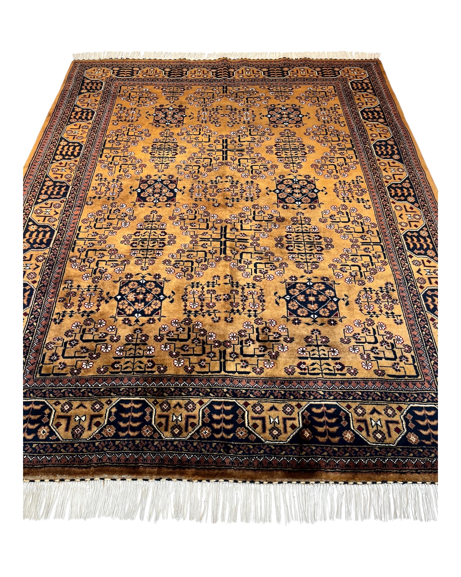 195cm x 150cm Golden Copper Andkhoy Rug