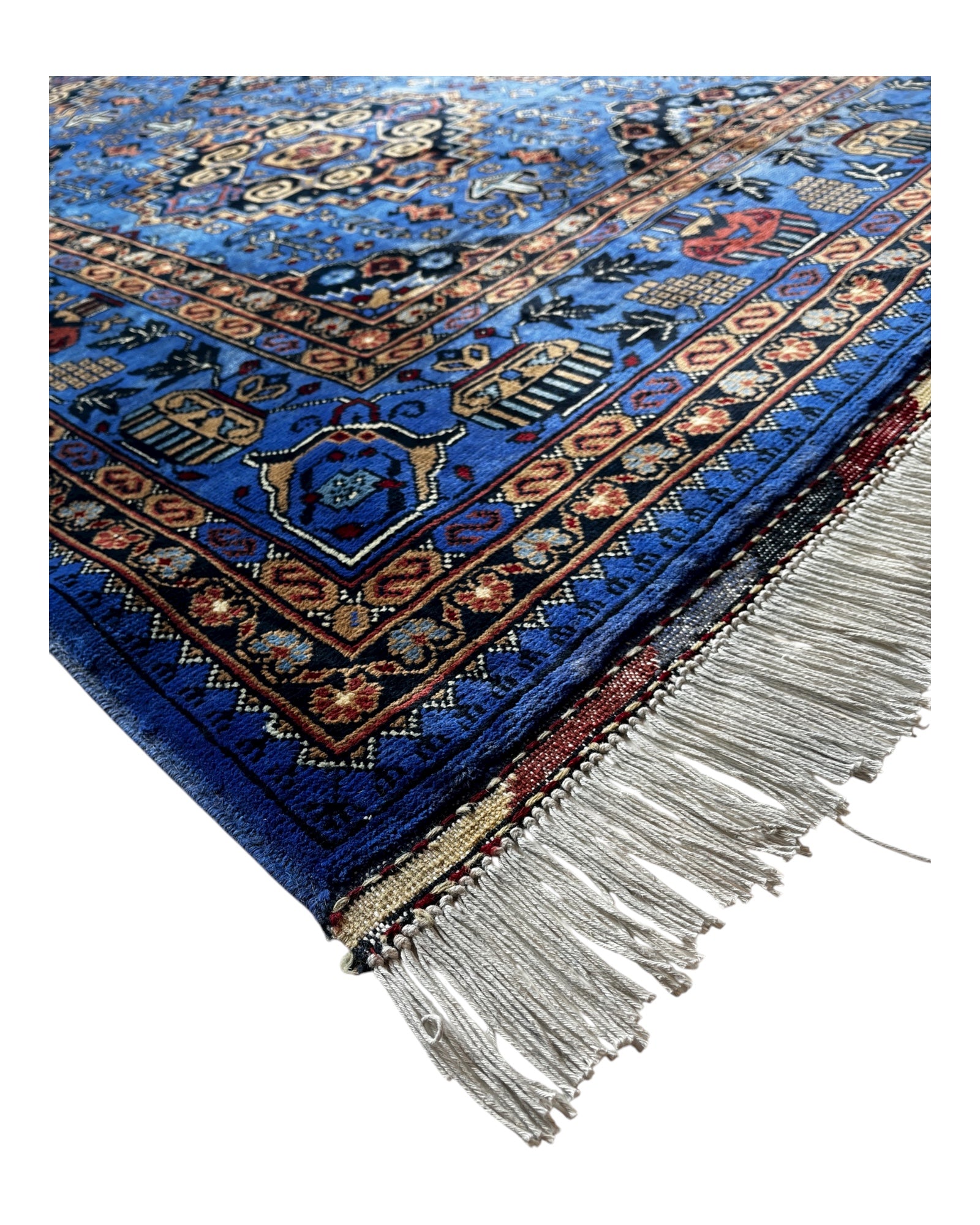 200cm x 150cm Blue & Copper Andkhoy Rug