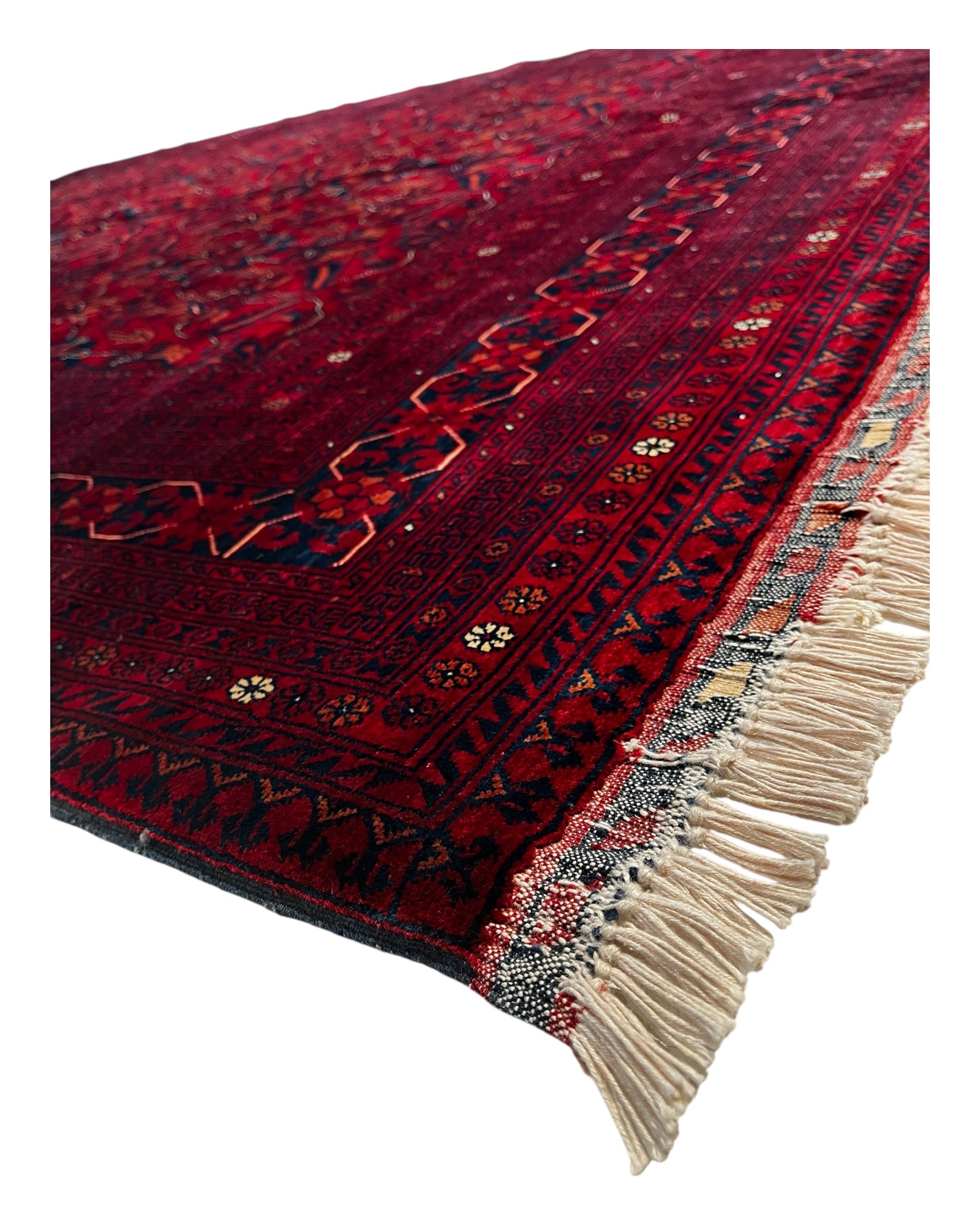 287cm x 206cm Traditional Deep Red Afghan Rug
