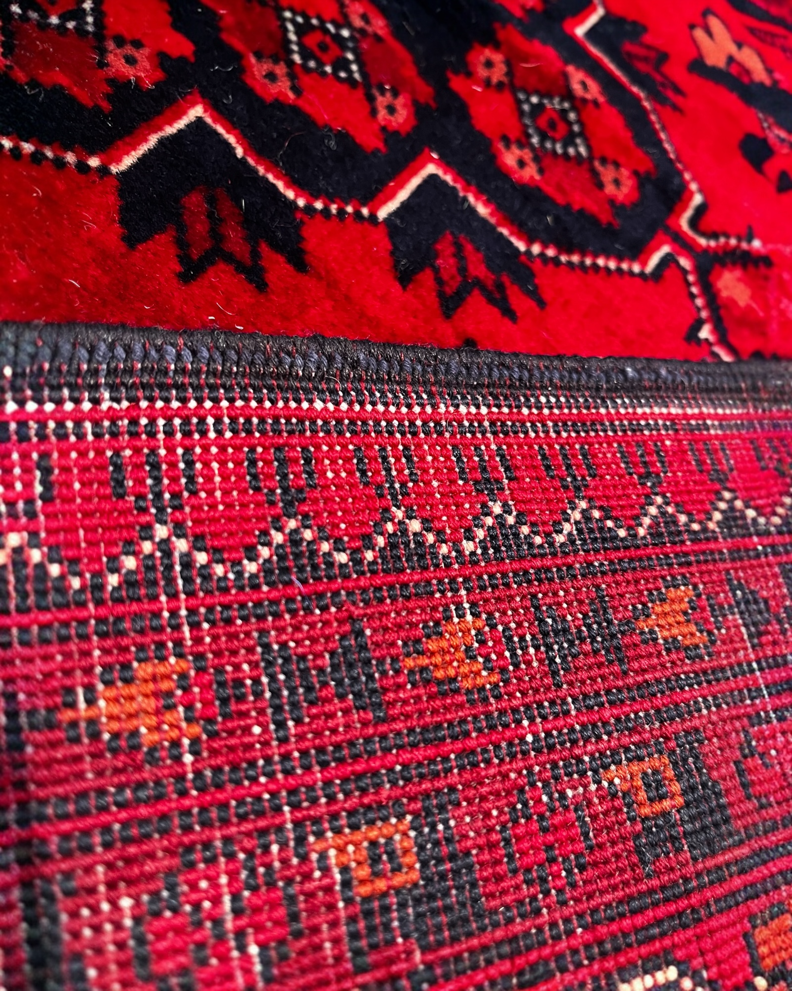 189cm x 152cm Red Underground Andkhoy Rug