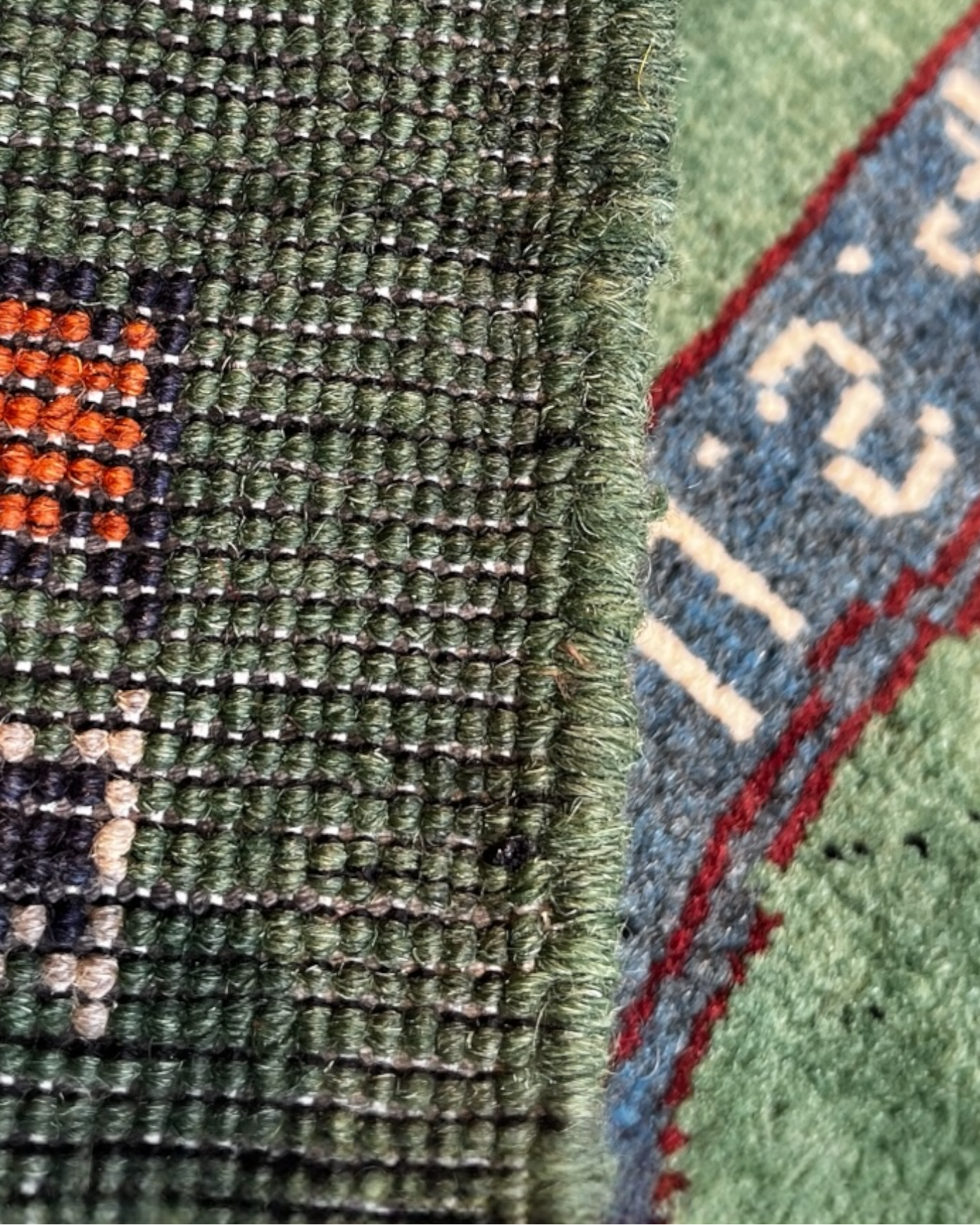 80cm x 58cm Green & Blue War Rug