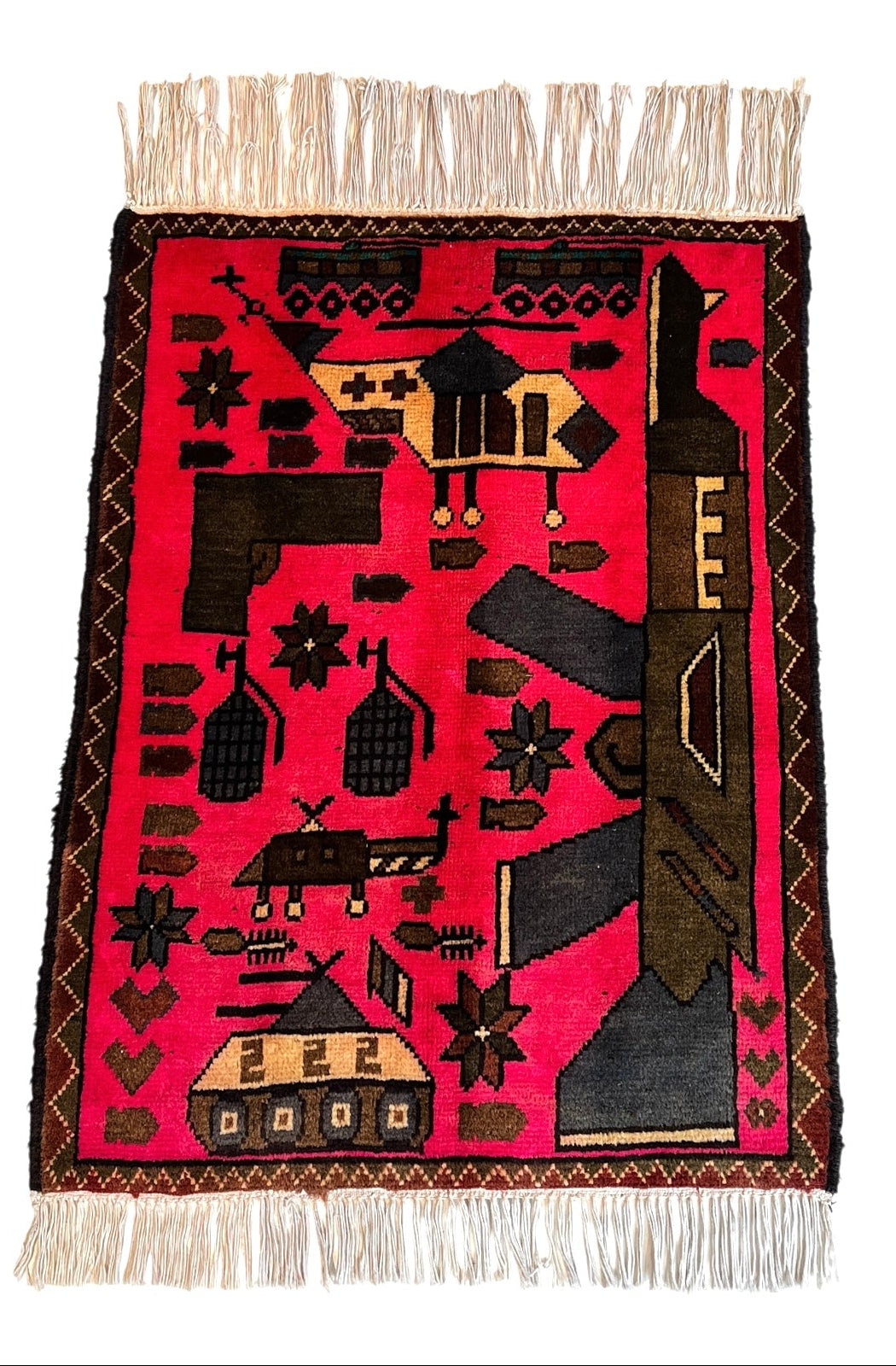 80cm x 60cm Hot Pink War Rug