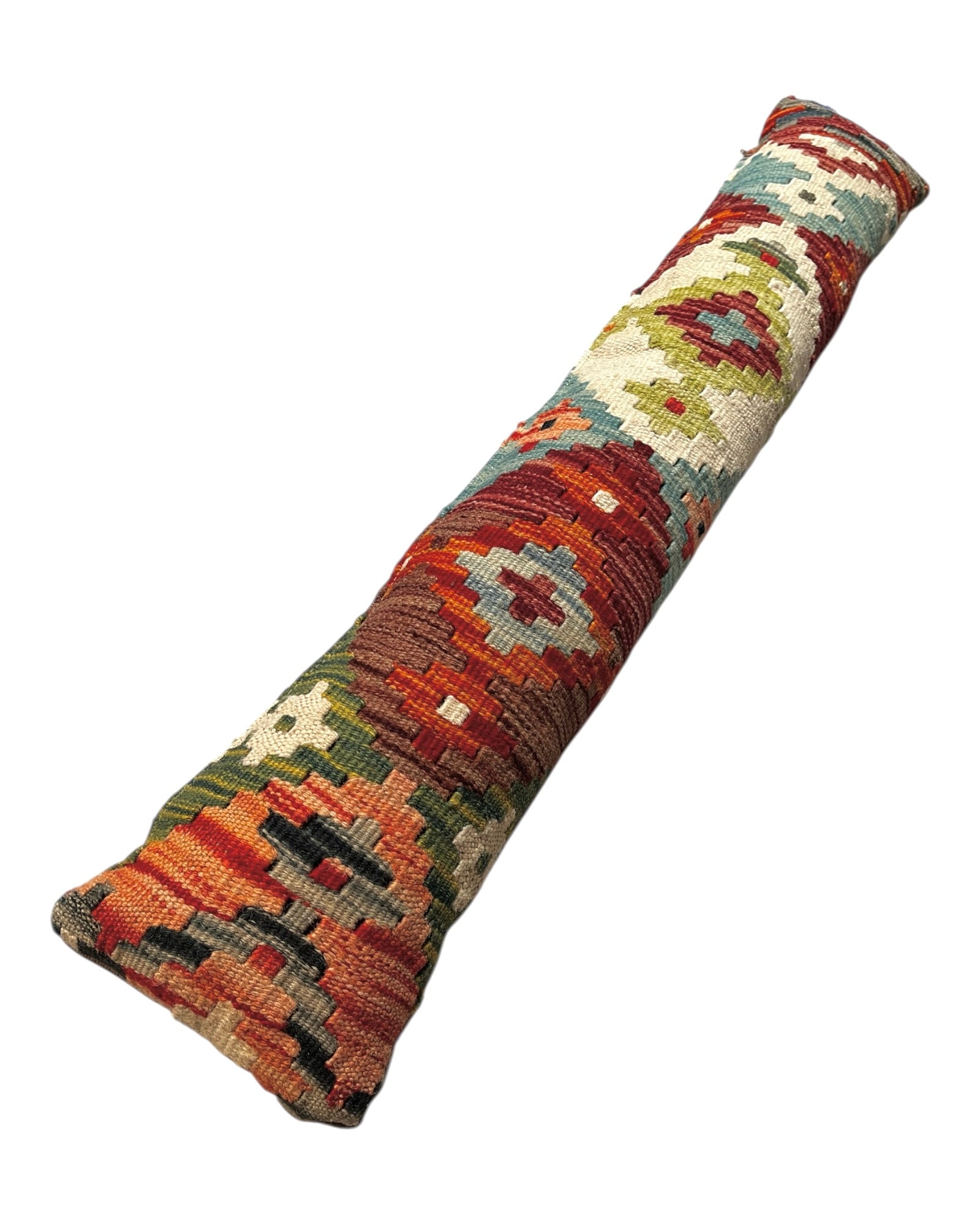 White, Turquoise & Orange Draught Excluder