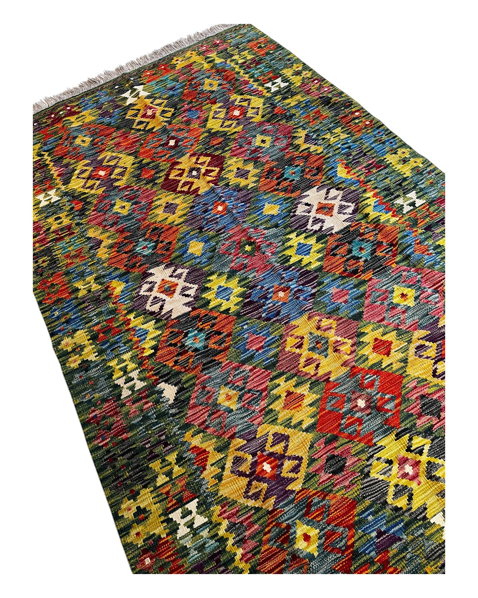 197cm x 130cm Multicoloured Festival Maymana Kilim