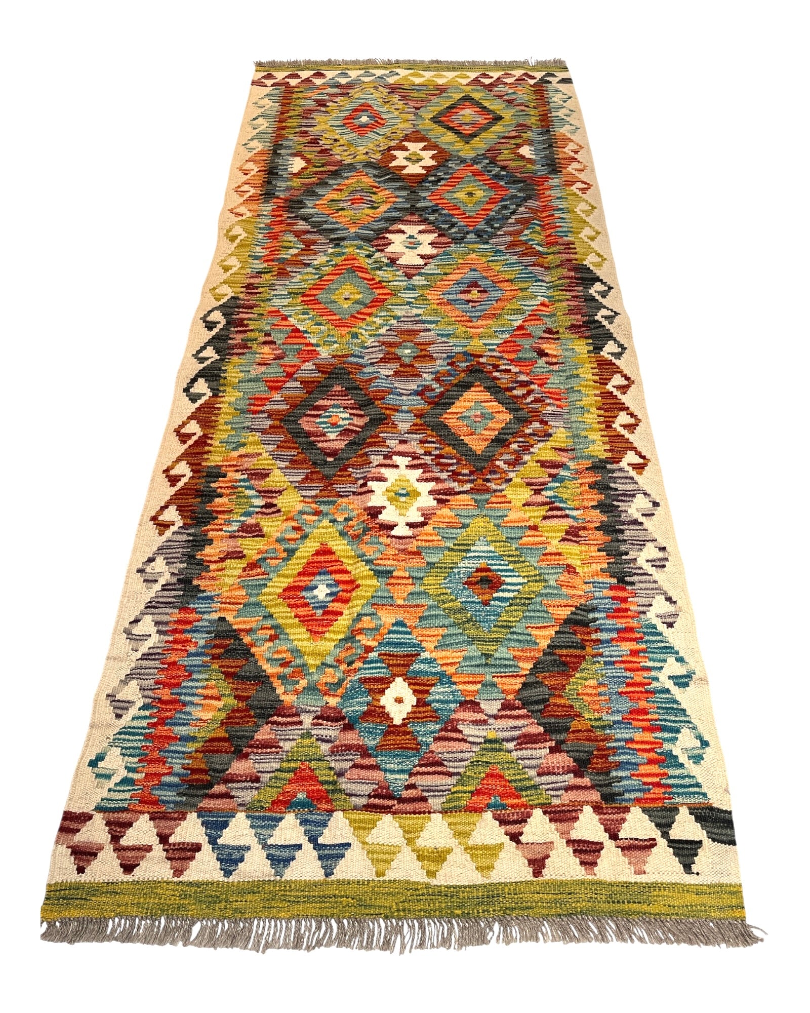 200cm x 83cm Multicoloured Maymana Kilim Runner
