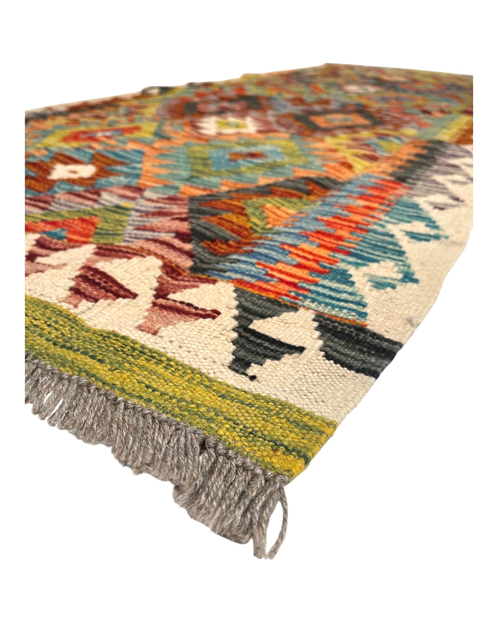 200cm x 83cm Multicoloured Maymana Kilim Runner