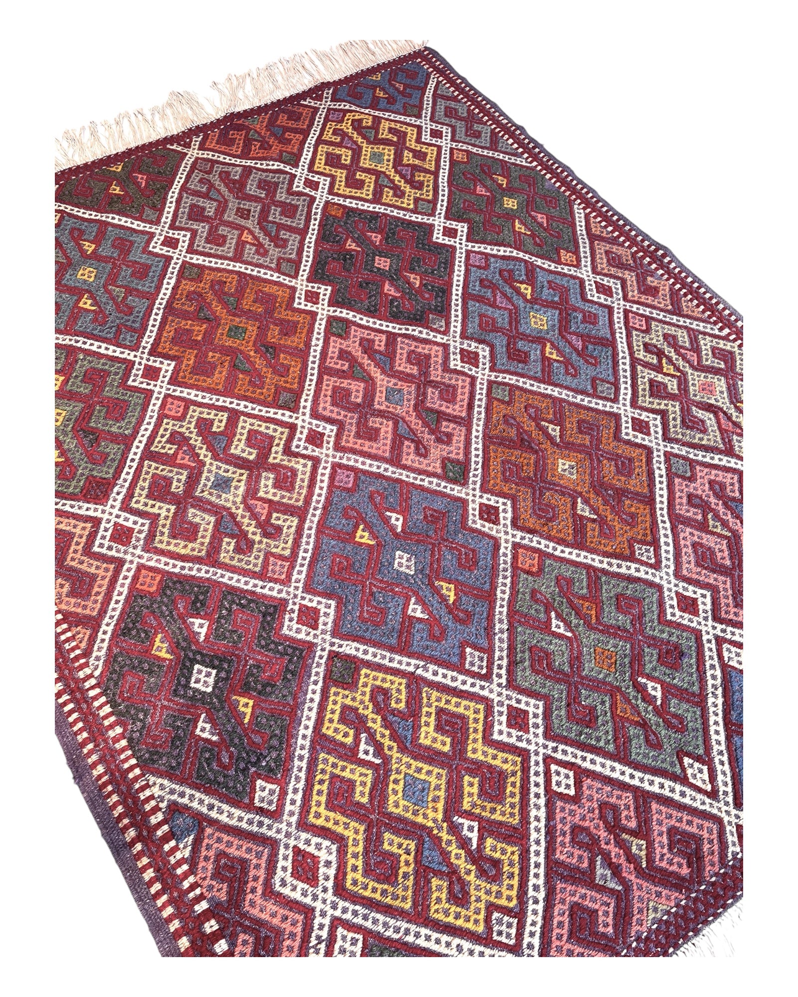 196cm x 157cm Pink Turkoman Kilim