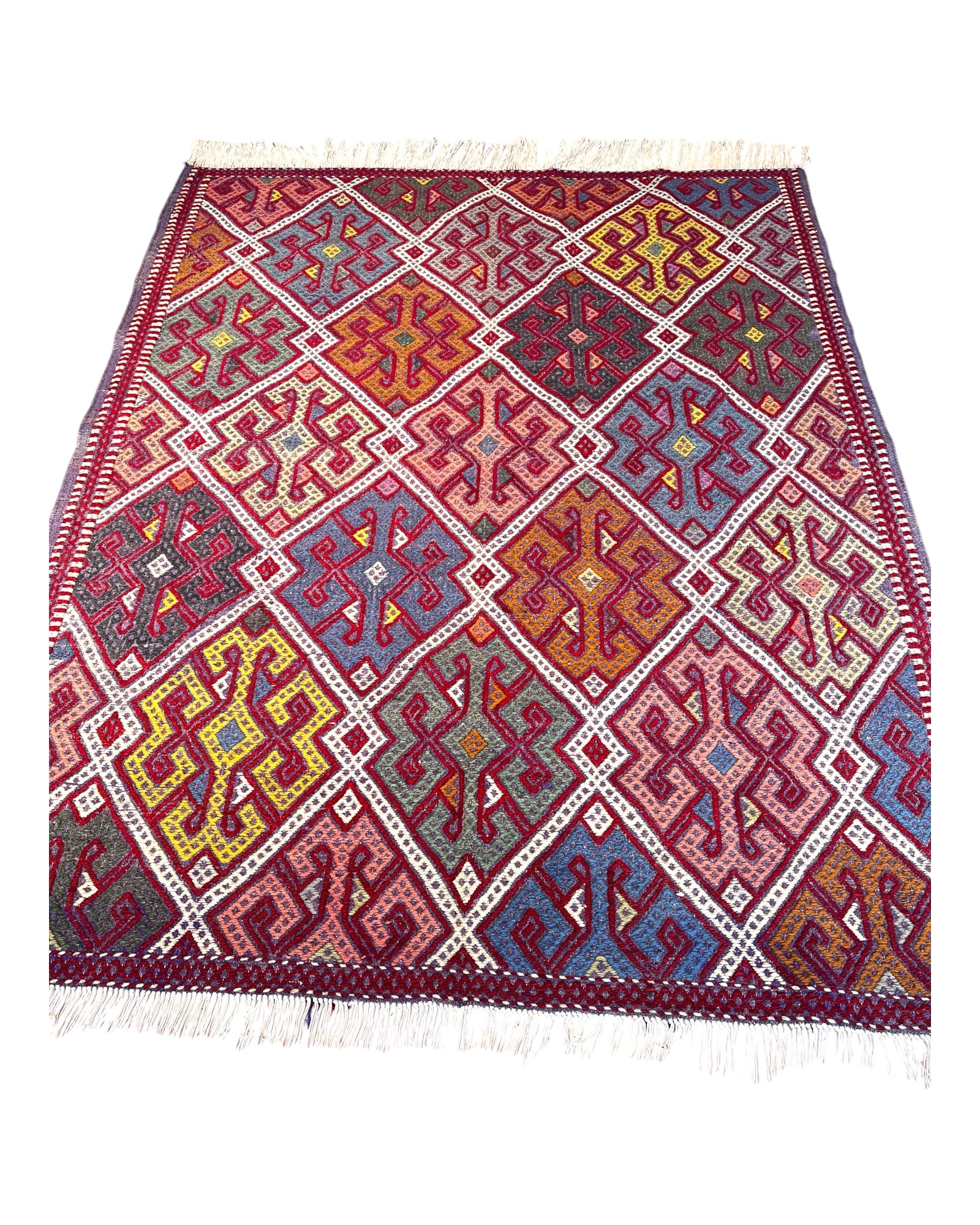 196cm x 157cm Pink Turkoman Kilim