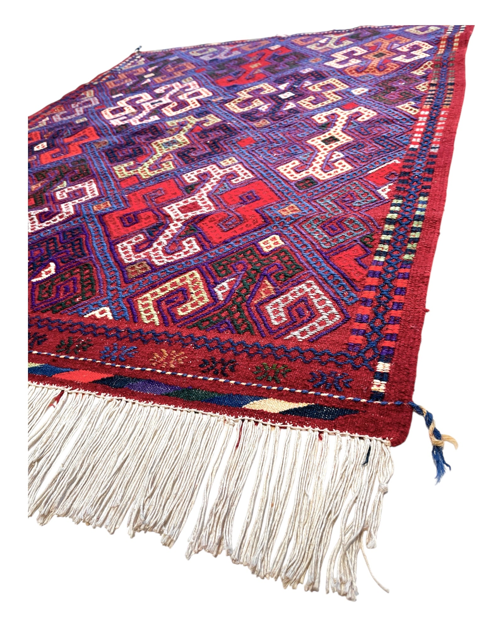 136cm x 104cm Purple & Red Turkoman Kilim