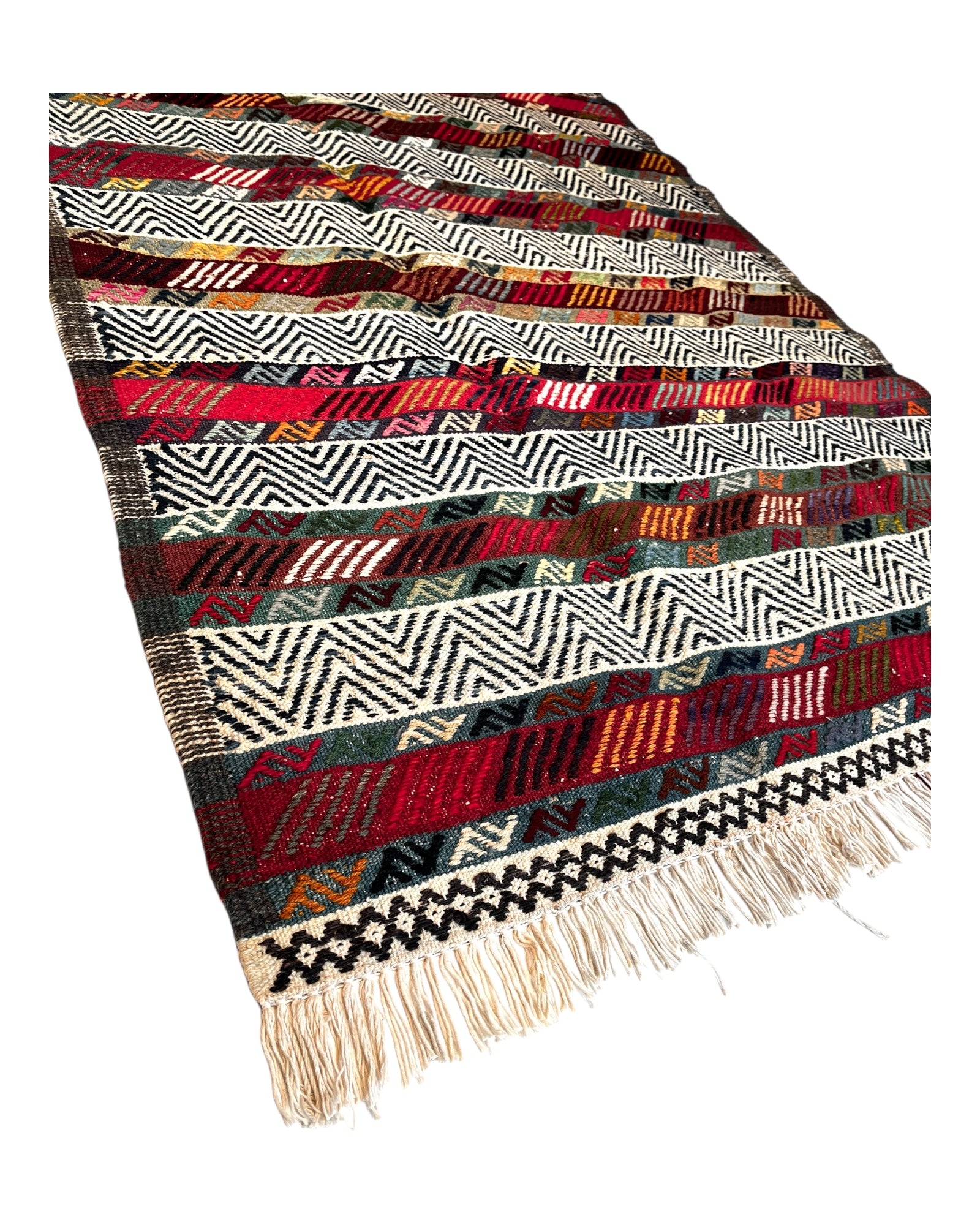 194cm x 90cm Multi Turkoman Kilim Runner