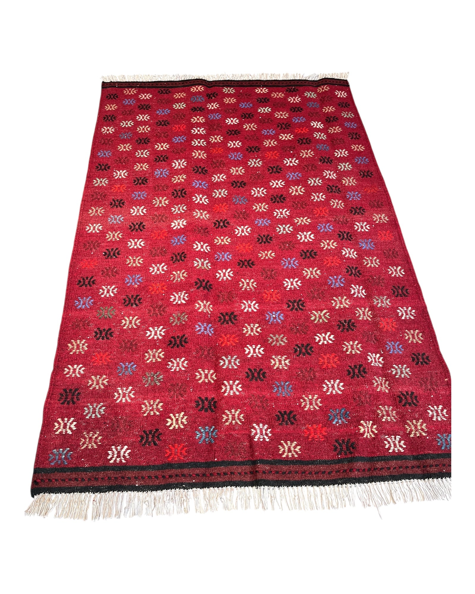 125cm x 82cm Deep Pink Turkoman Kilim