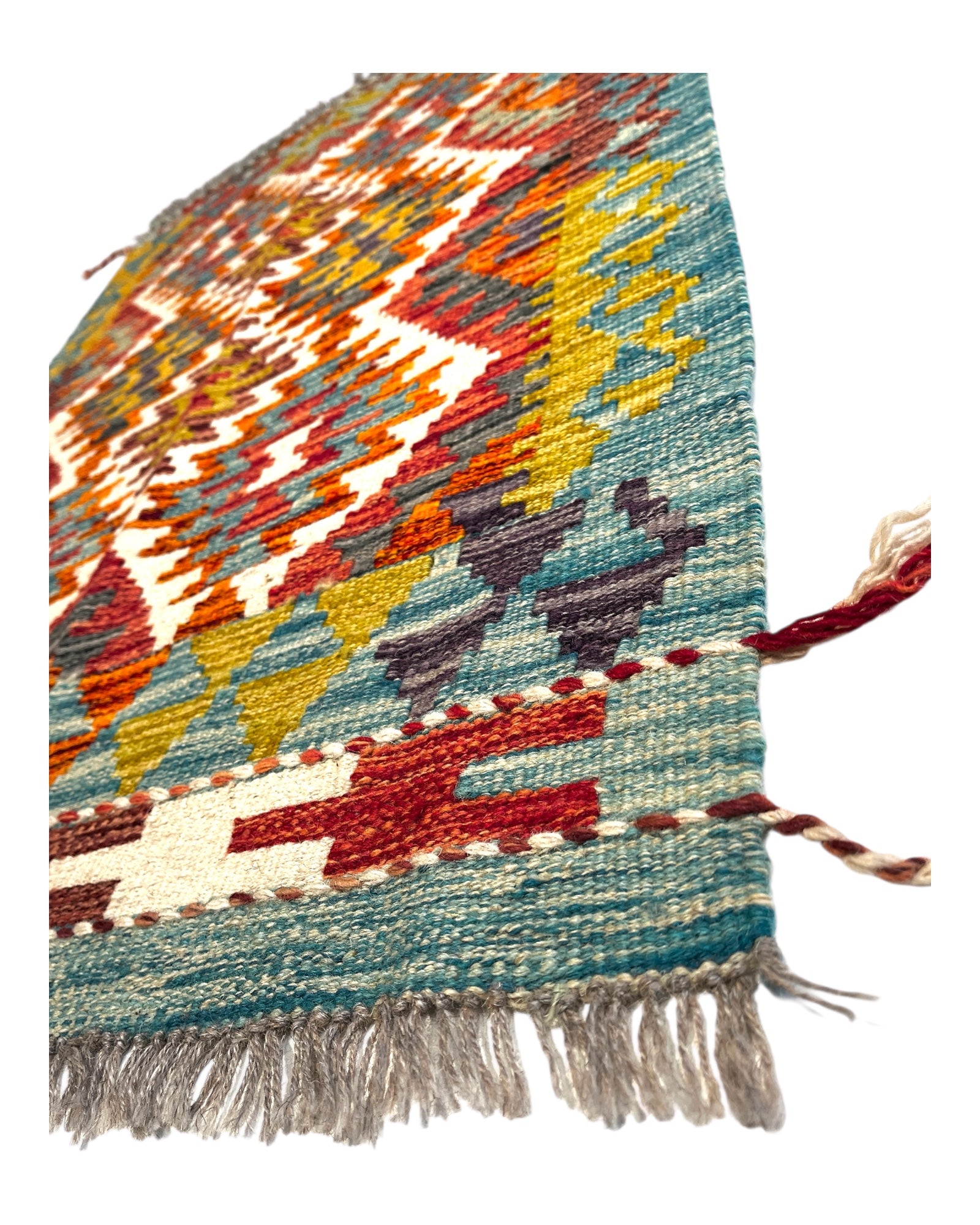 120cm x 76cm Orange & Pink Maymana Kilim