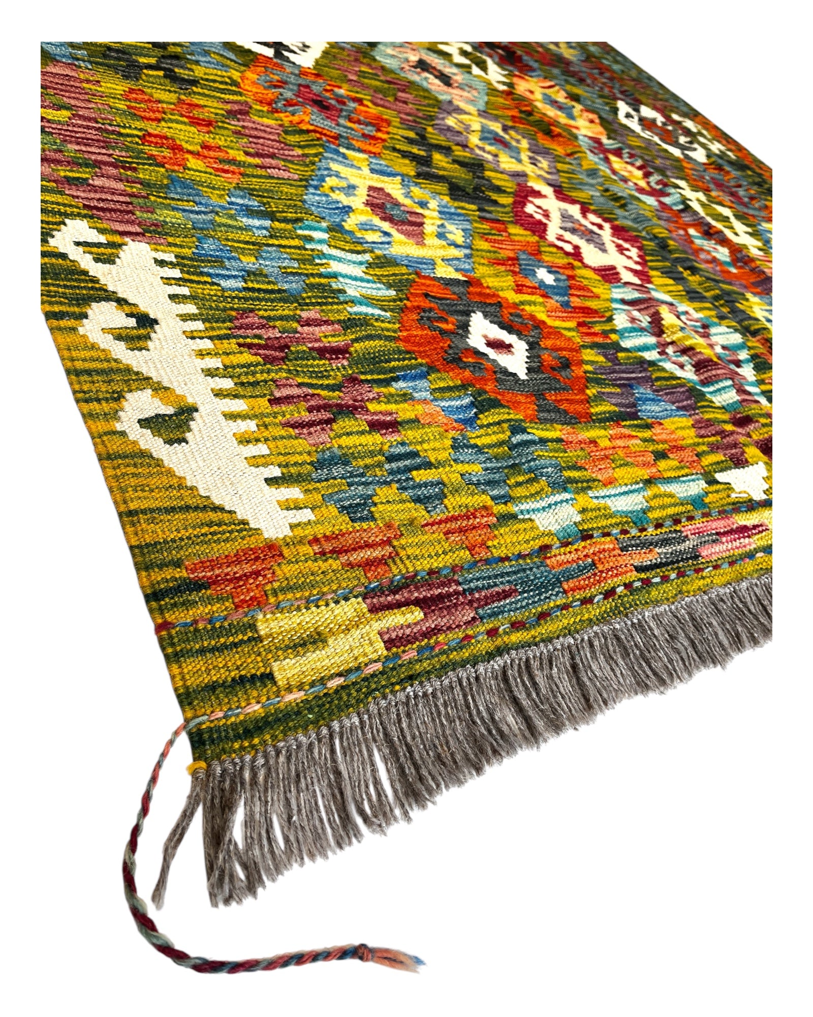 213cm x 153cm Green Maymana Kilim