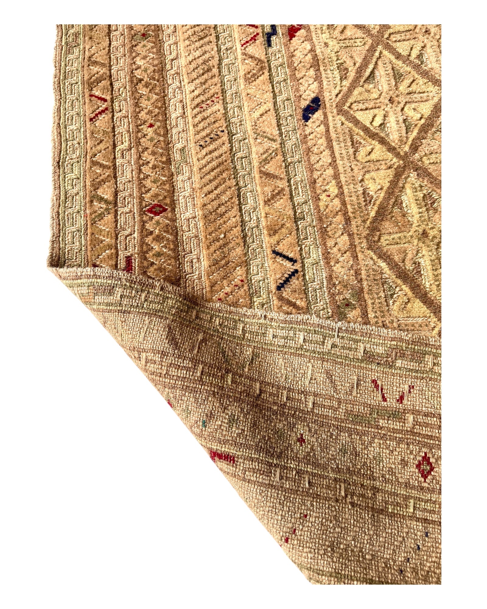 185cm x 162cm Sage & Light Brown Turkoman Kilim