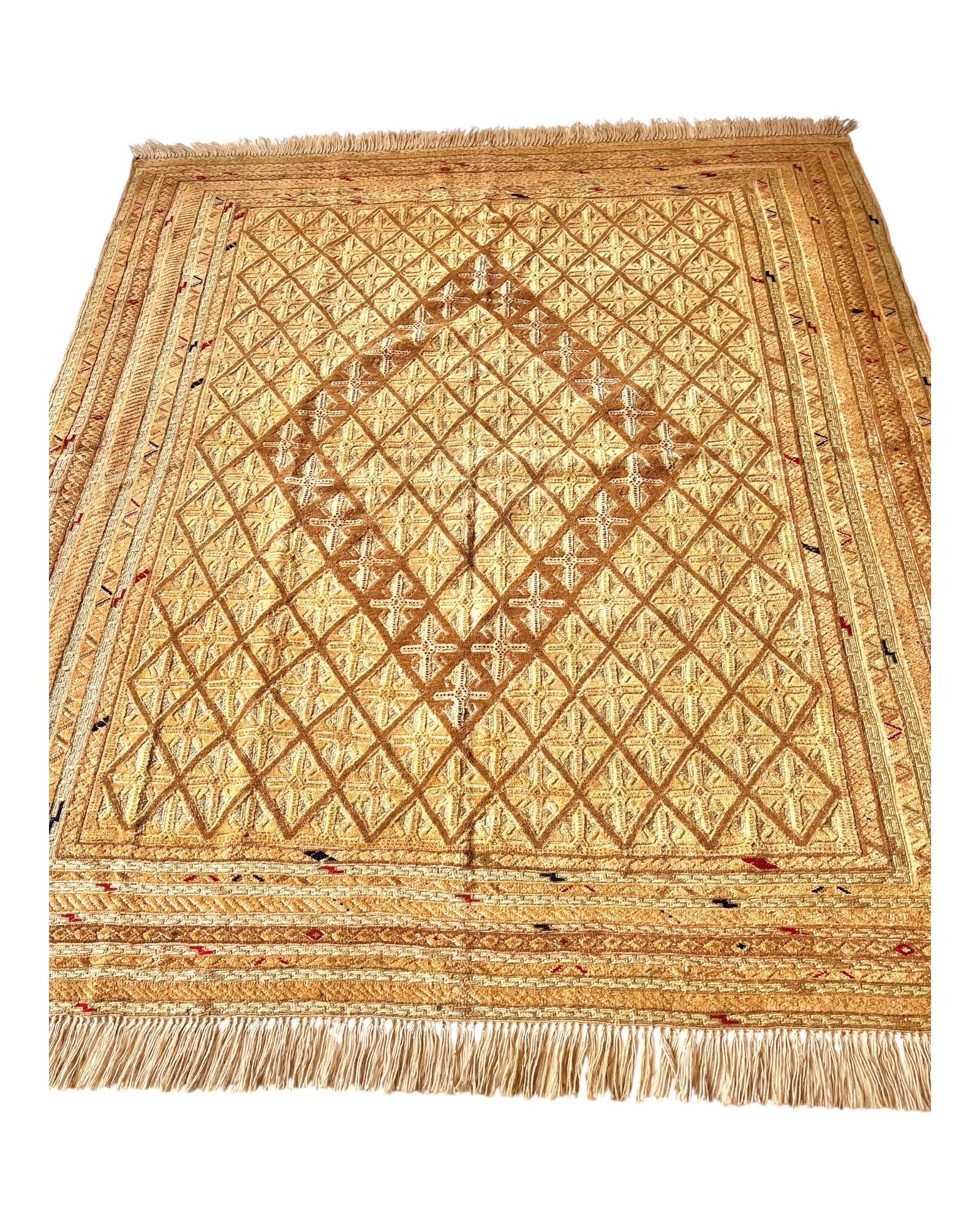 185cm x 162cm Sage & Light Brown Turkoman Kilim