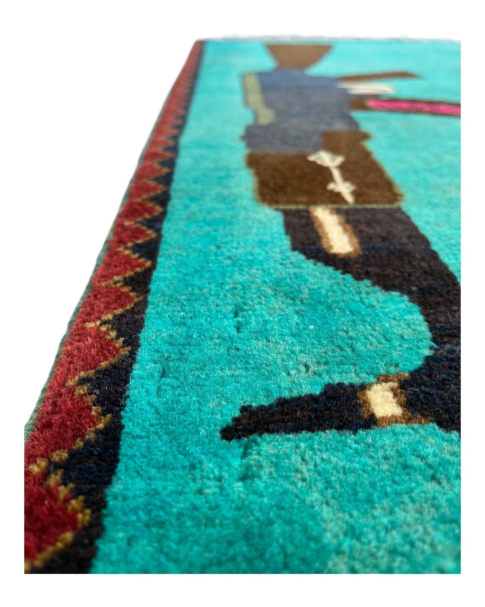 80cm x 60cm Teal & Pink Kalashnikov War Rug