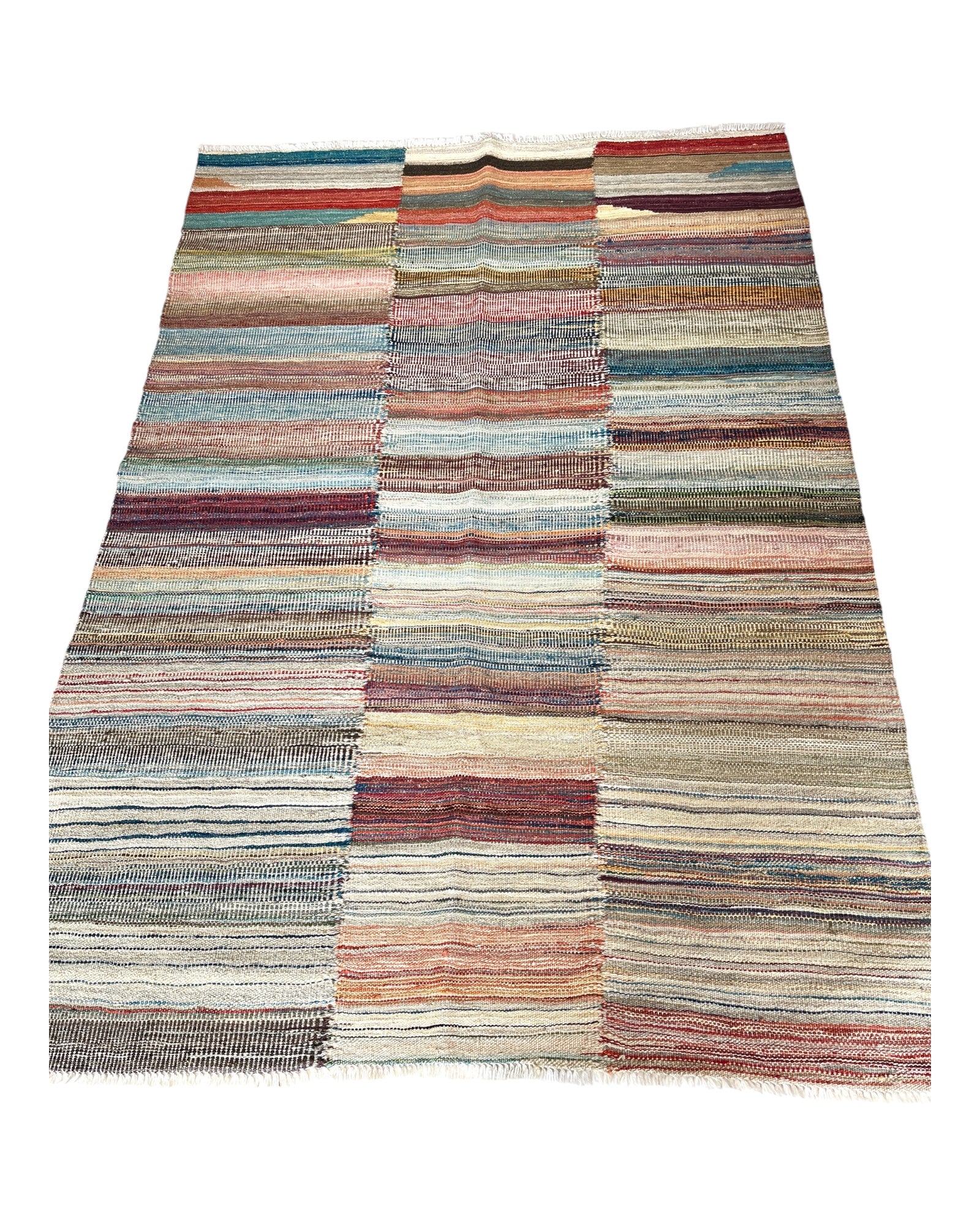 150cm x 103cm Multi Coloured Plain Kilim