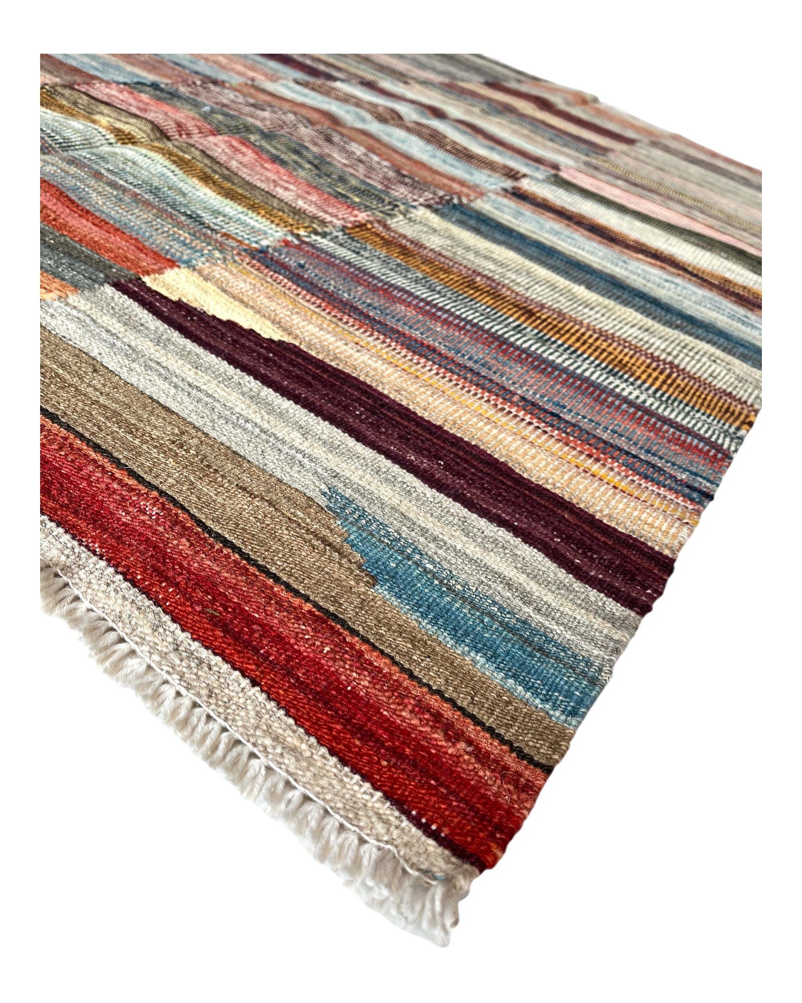 150cm x 103cm Multi Coloured Plain Kilim