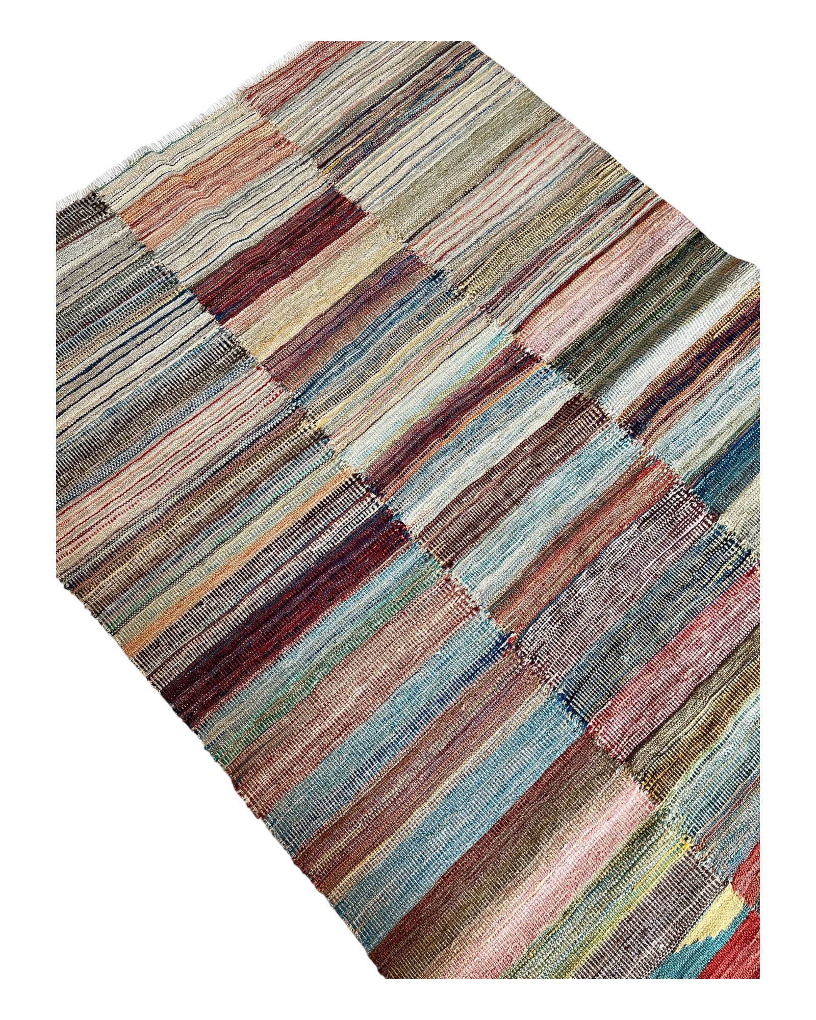 150cm x 103cm Multi Coloured Plain Kilim