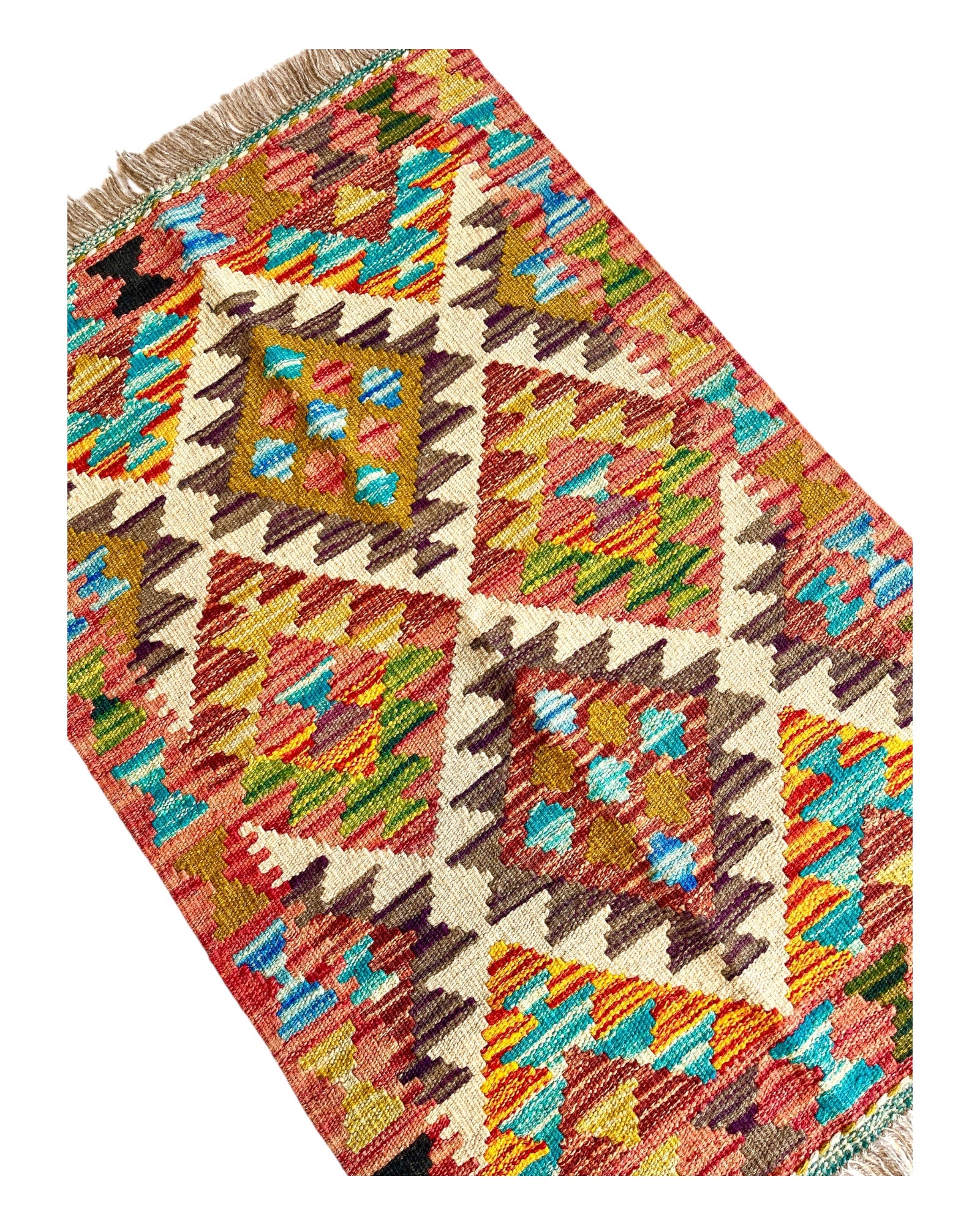 88cm x 58cm Pink & Purple Maymana Kilim Doormat