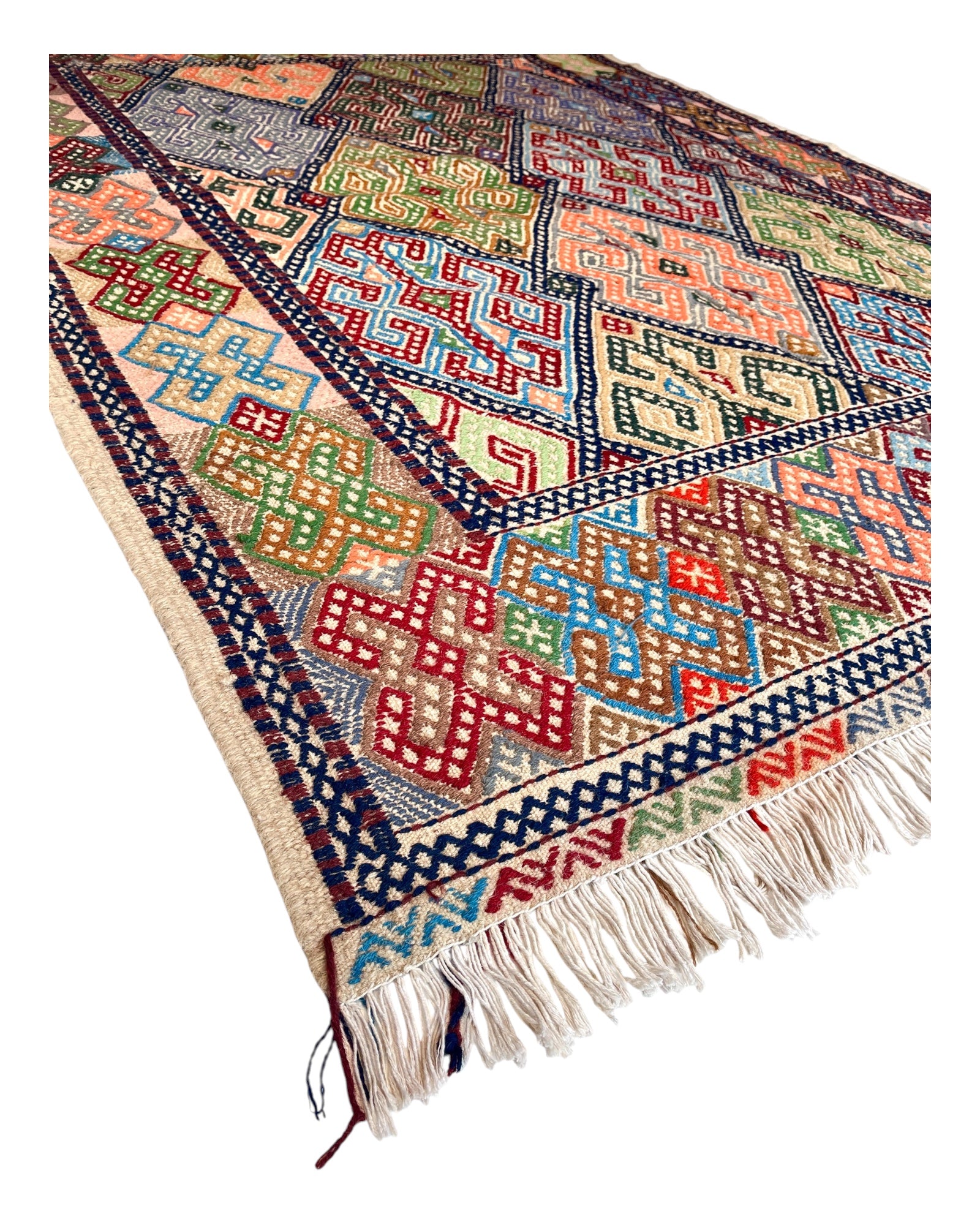 210cm x 154cm Lavender & Blue Turkoman Kilim