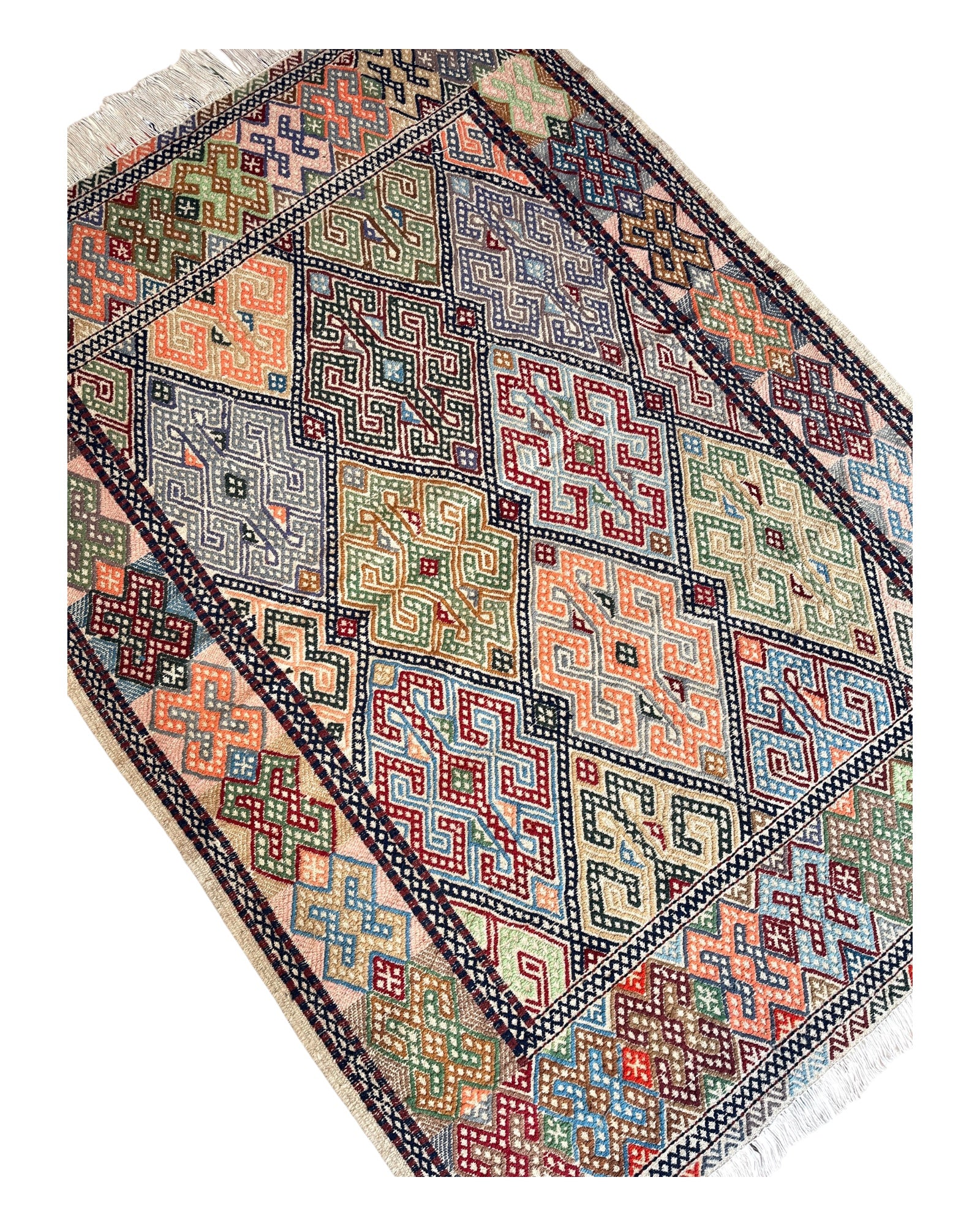 210cm x 154cm Lavender & Blue Turkoman Kilim