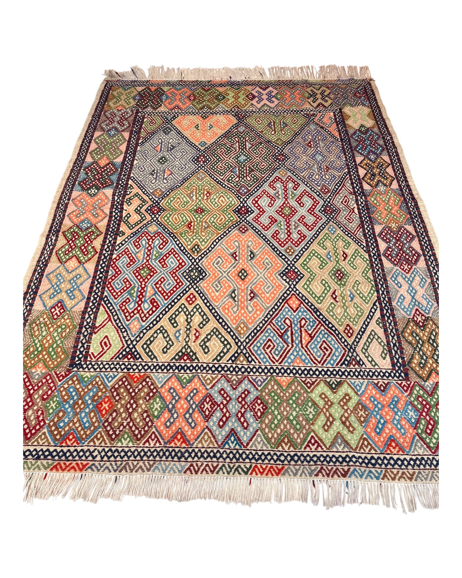 210cm x 154cm Lavender & Blue Turkoman Kilim