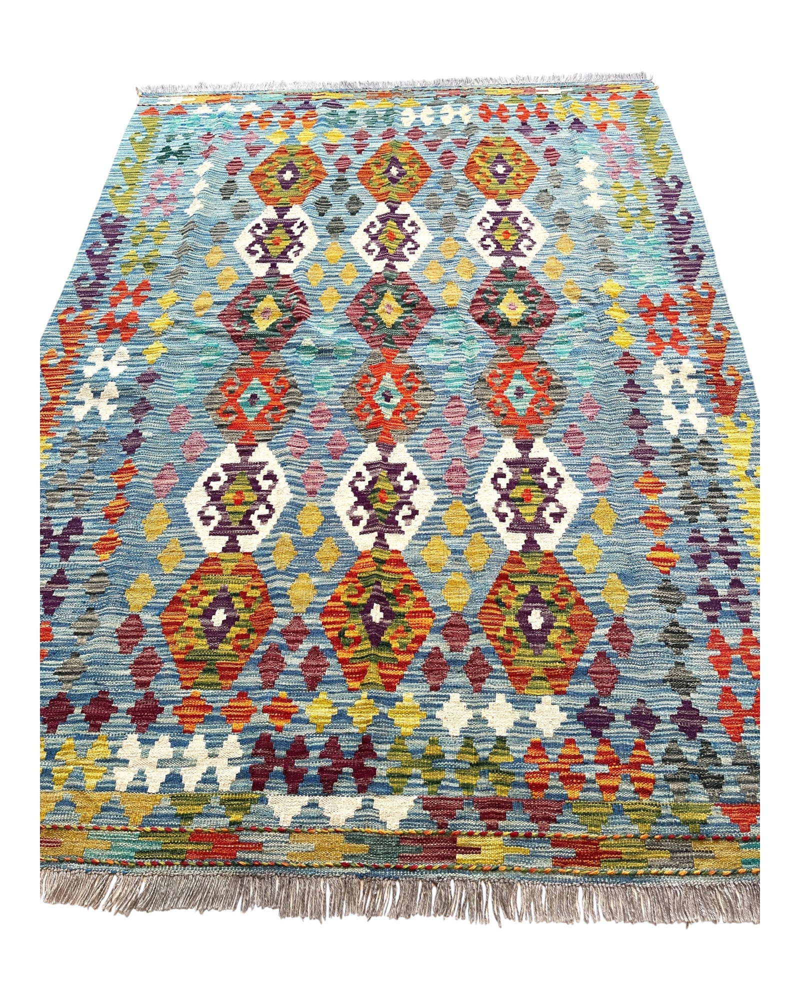 210cm x 153cm Turquoise Maymana Kilim