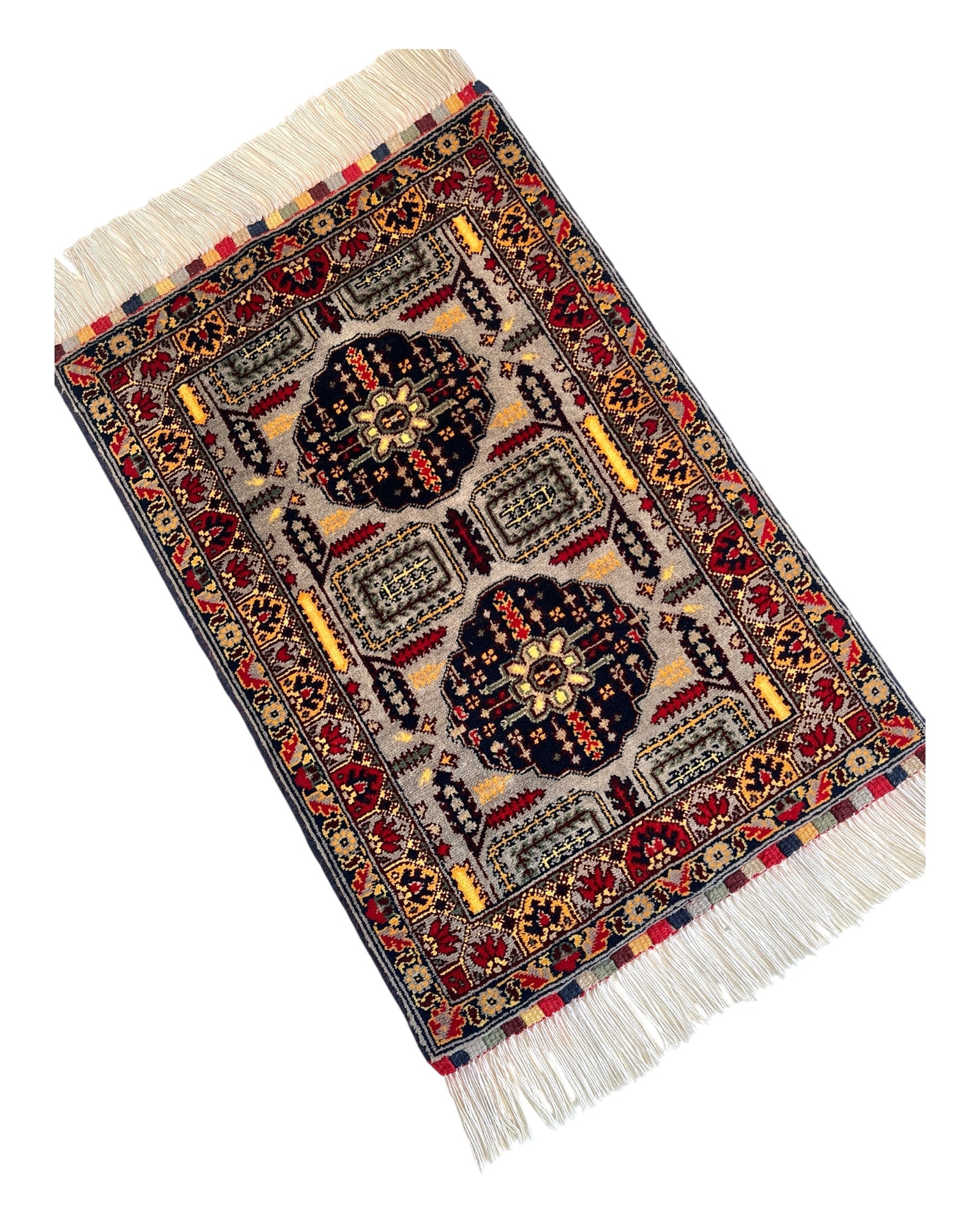 78cm x 53cm Grey & Gold Afghan Doormat