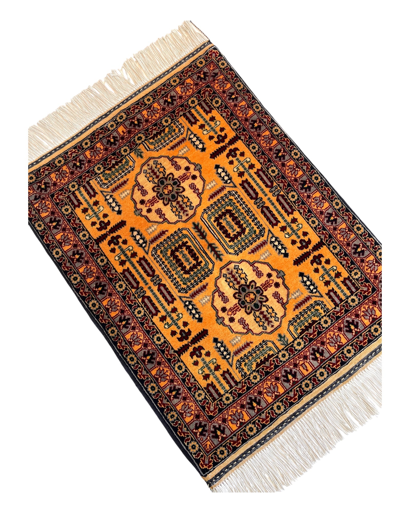 80cm x 60cm Gold & Burgundy Afghan Doormat