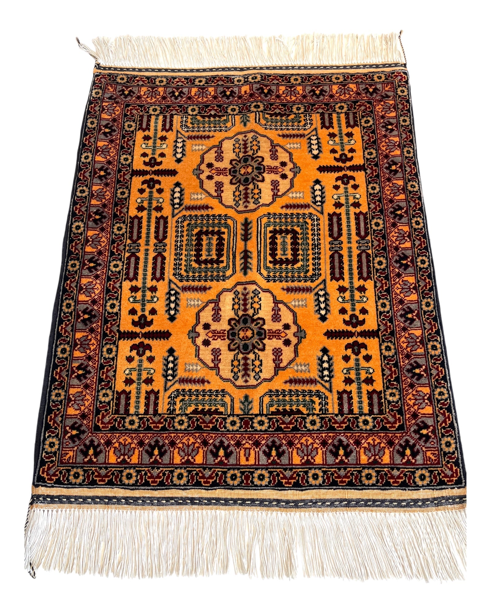80cm x 60cm Gold & Burgundy Afghan Doormat
