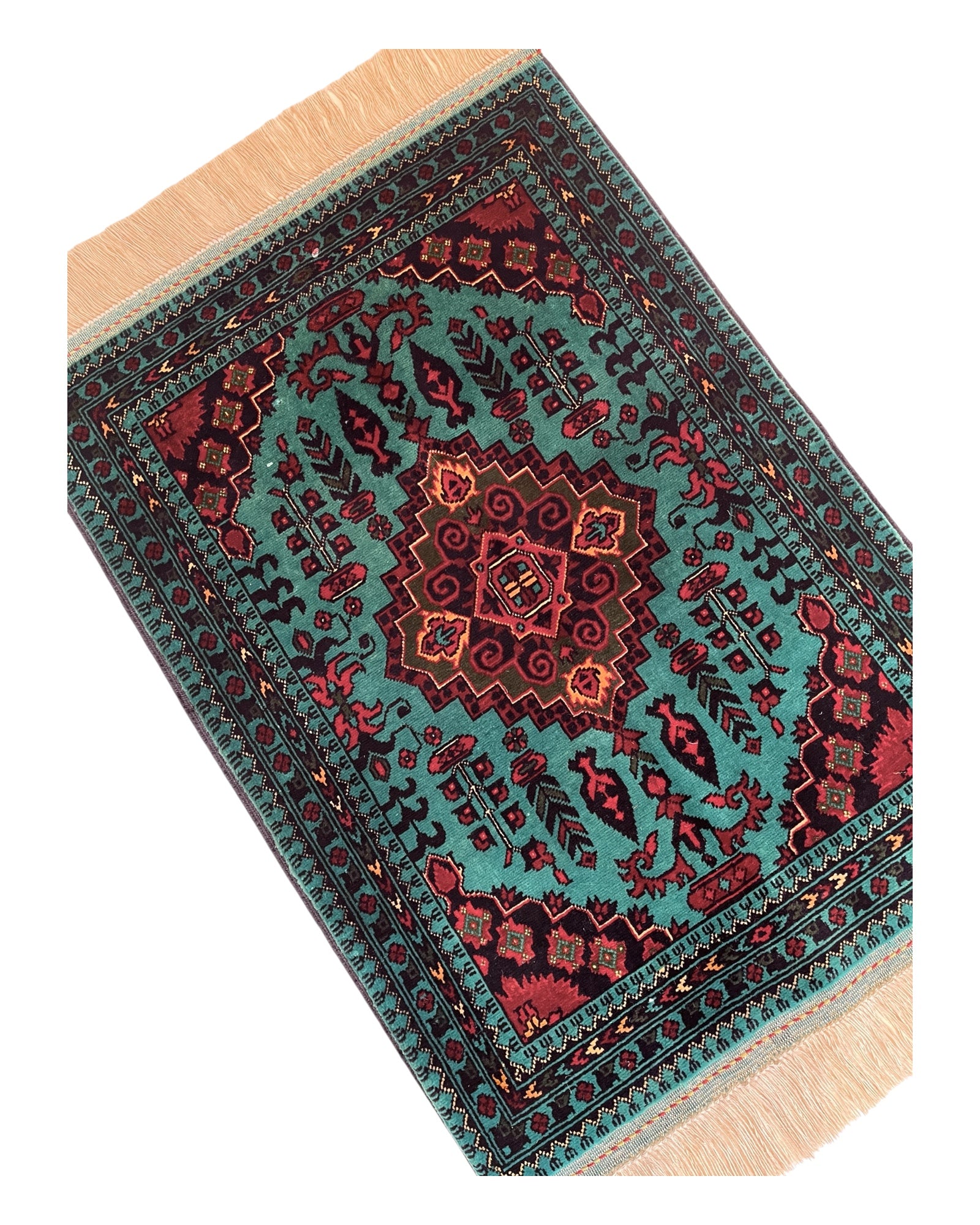 86cm x 60cm Teal Afghan Doormat