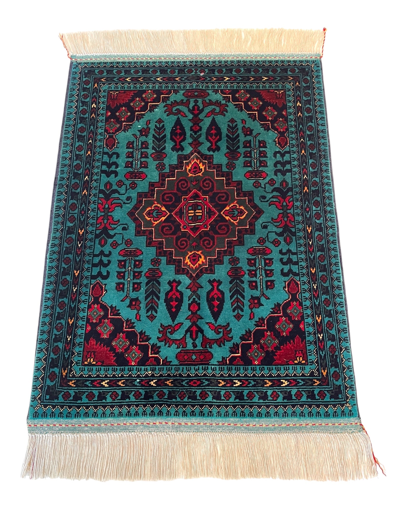 86cm x 60cm Teal Afghan Doormat