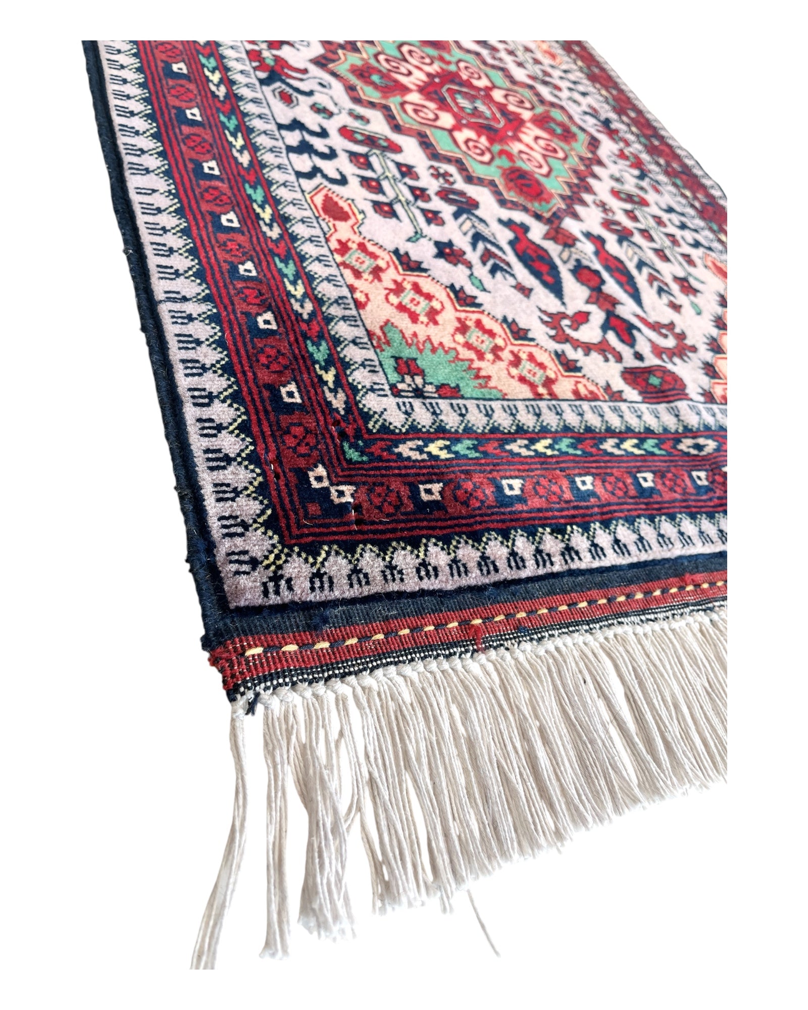85cm x 59cm Grey & Burgundy Afghan Doormat