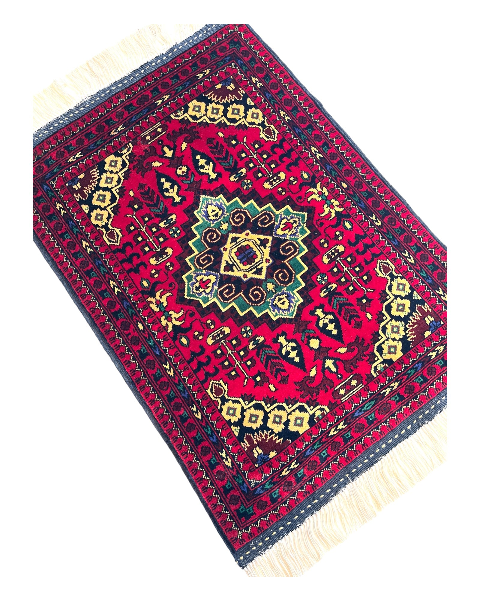 85cm x 60cm Red & Green Afghan Doormat