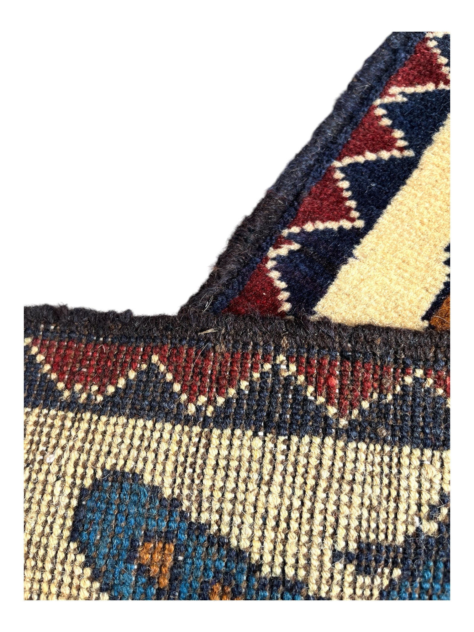 75cm x 61cm Pale Gold & Teal Drone War Rug