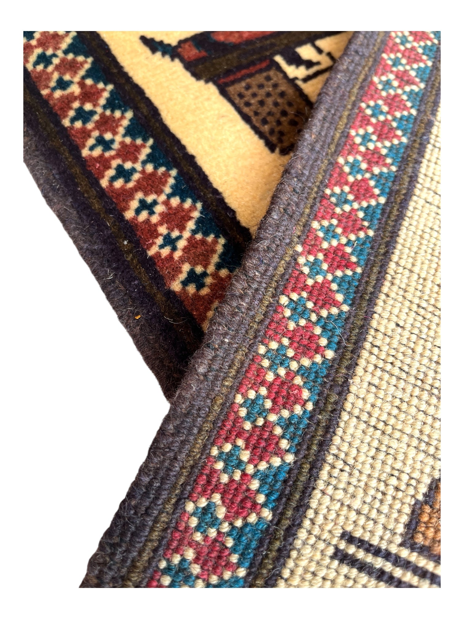 80cm x 64cm Pale Gold & Brown War Rug