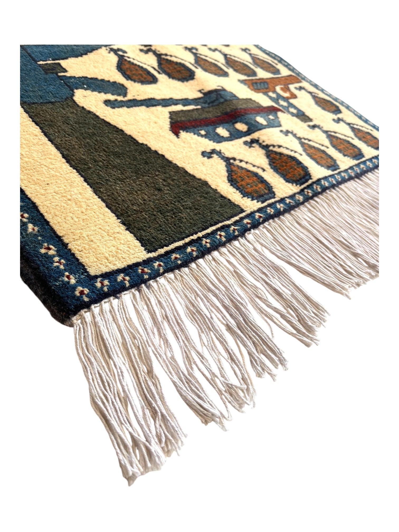 75cm x 59cm Cream & Teal AK-47 War Rug