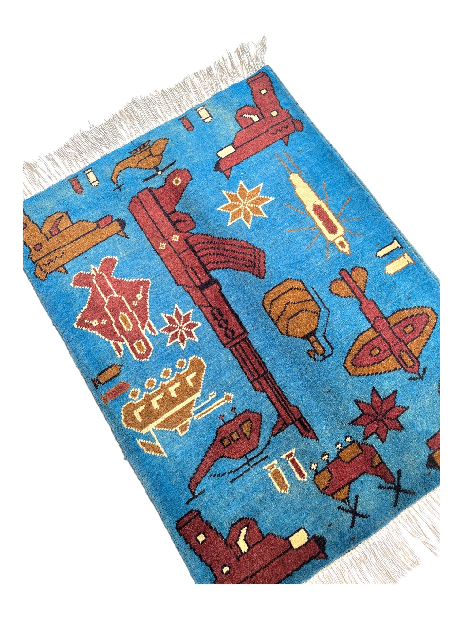 80cm x 60cm Blue Weapons War Rug