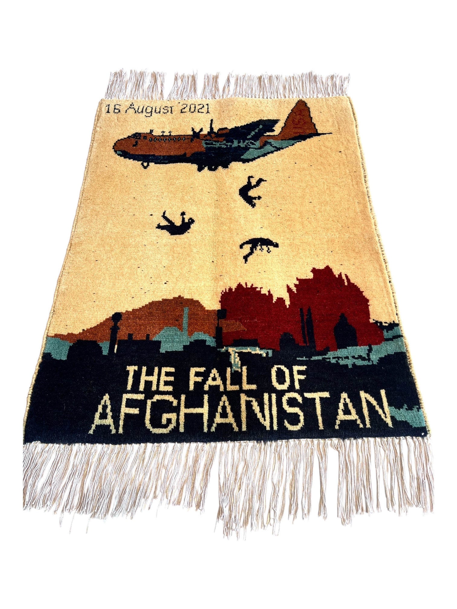 77cm x 60cm The Fall of Afghanistan War Rug