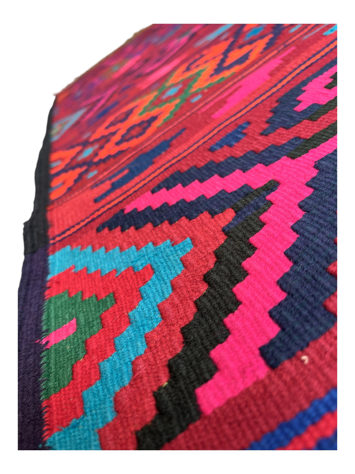 205cm x 112cm Vintage Hot Pink Plain Kilim