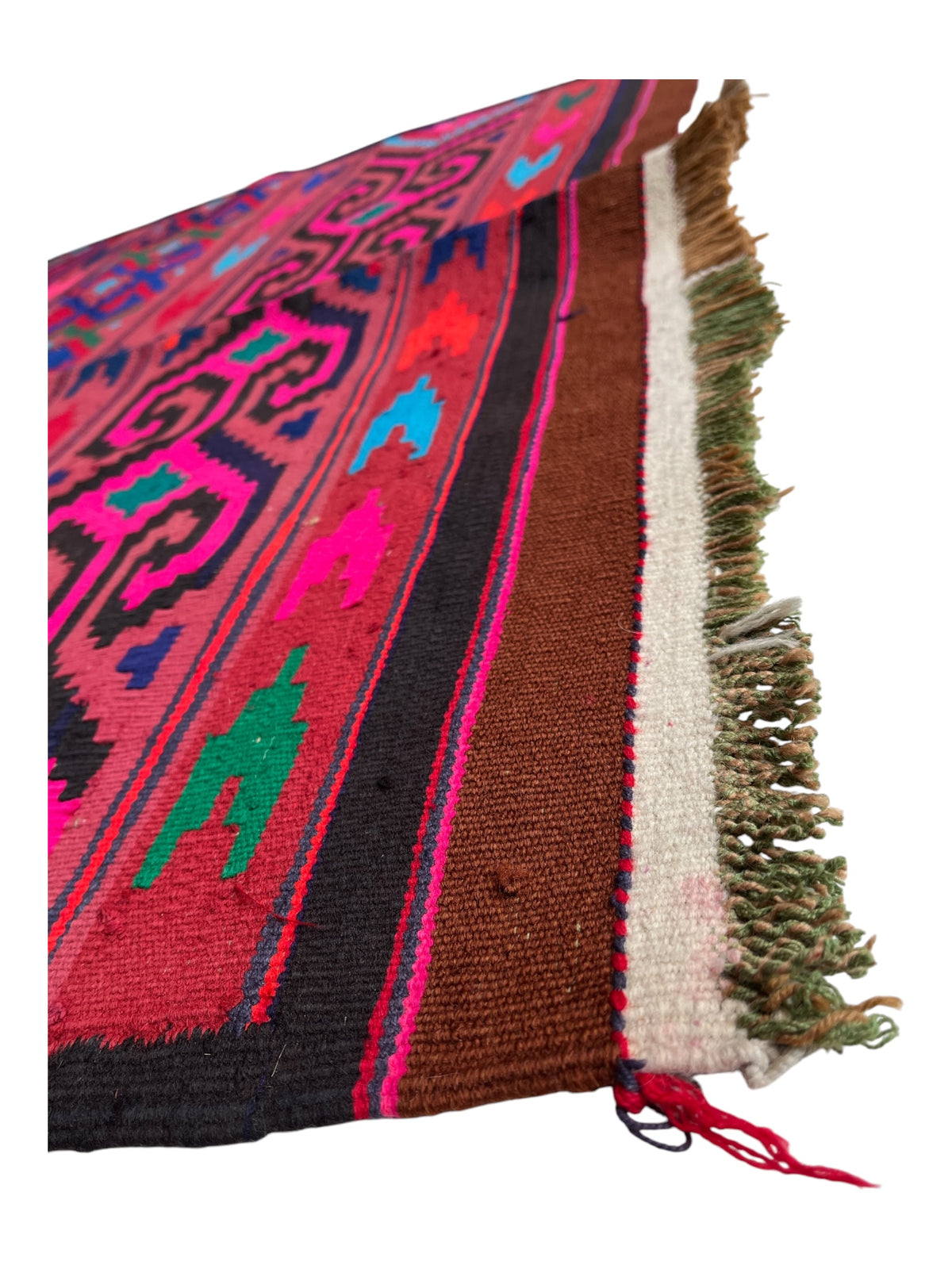 205cm x 112cm Vintage Hot Pink Plain Kilim